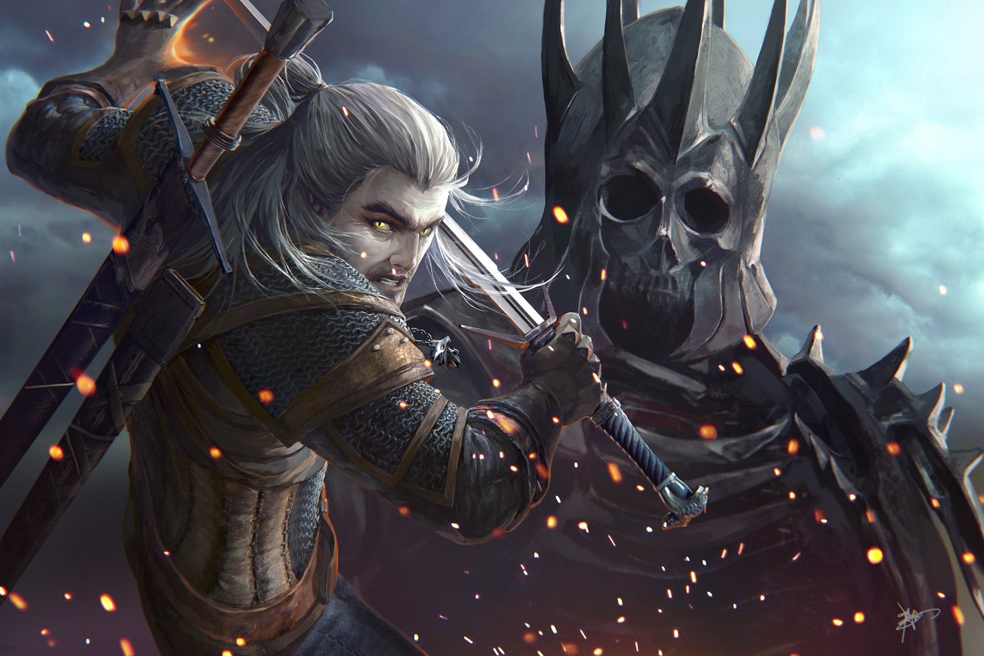 Eredin Breacc Glas Geralt Of Rivia Sword The Witcher 3 Wild Hunt Warrior 1920x1280