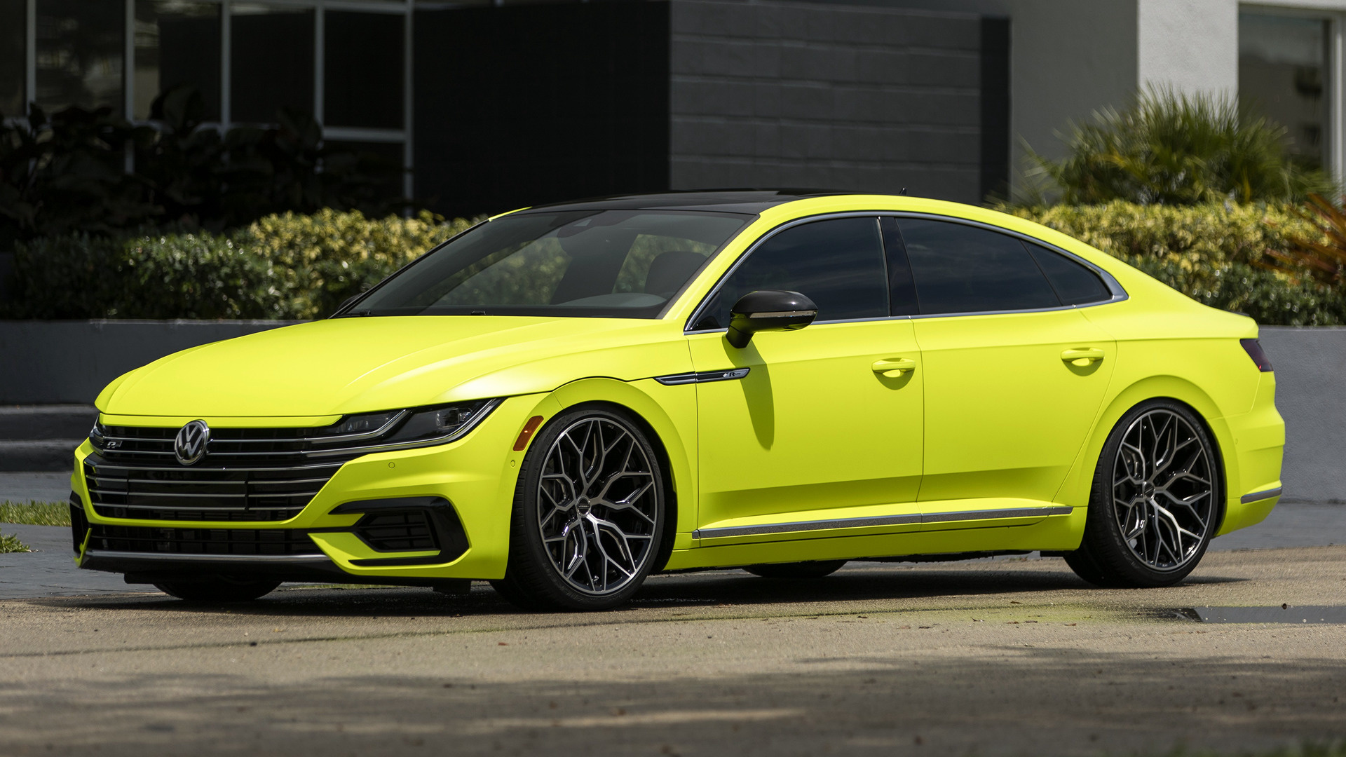 Car Compact Car Fastback Luxury Car Volkswagen Arteon R Line Yellow Car 1920x1080