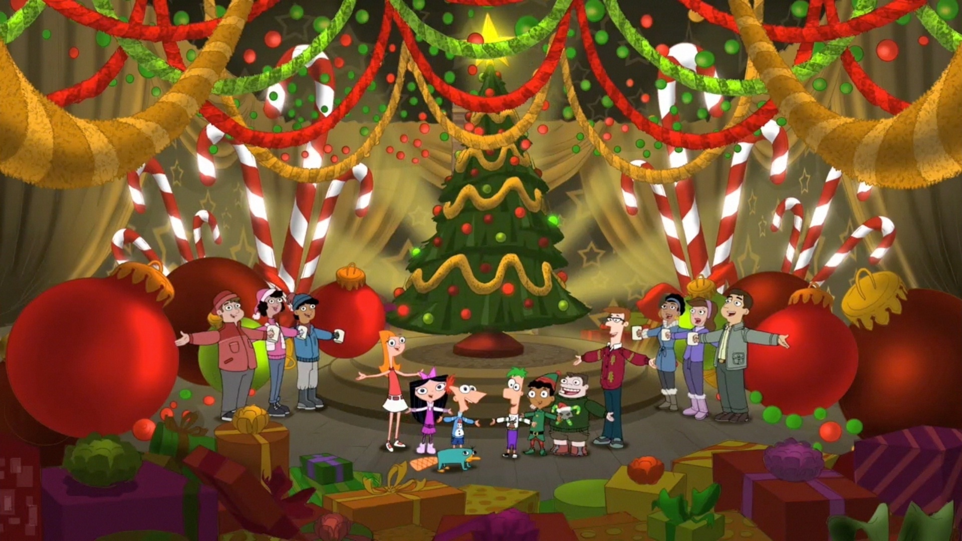 Bauble Christmas Christmas Tree Decoration Gift Phineas And Ferb 1920x1080