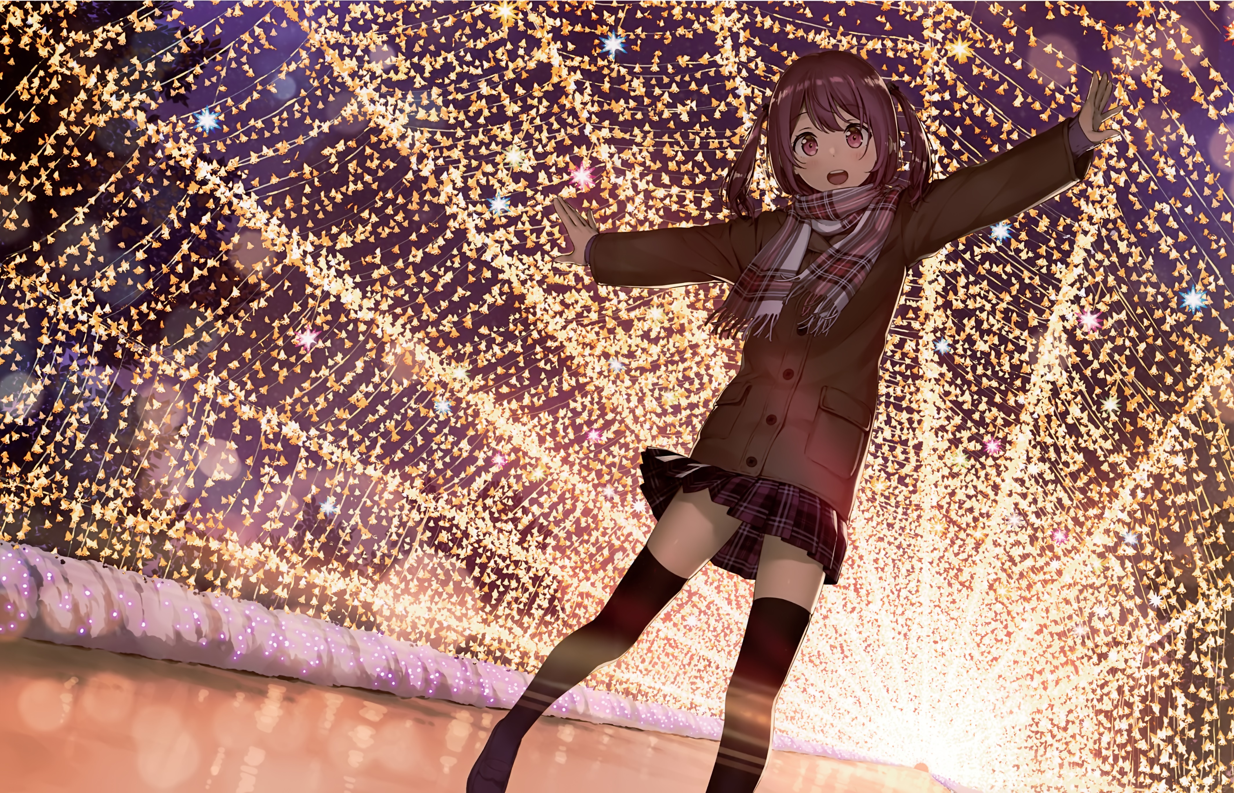 5 Nenme No Houkago Brown Hair Scarf Short Hair Twintails 4256x2736