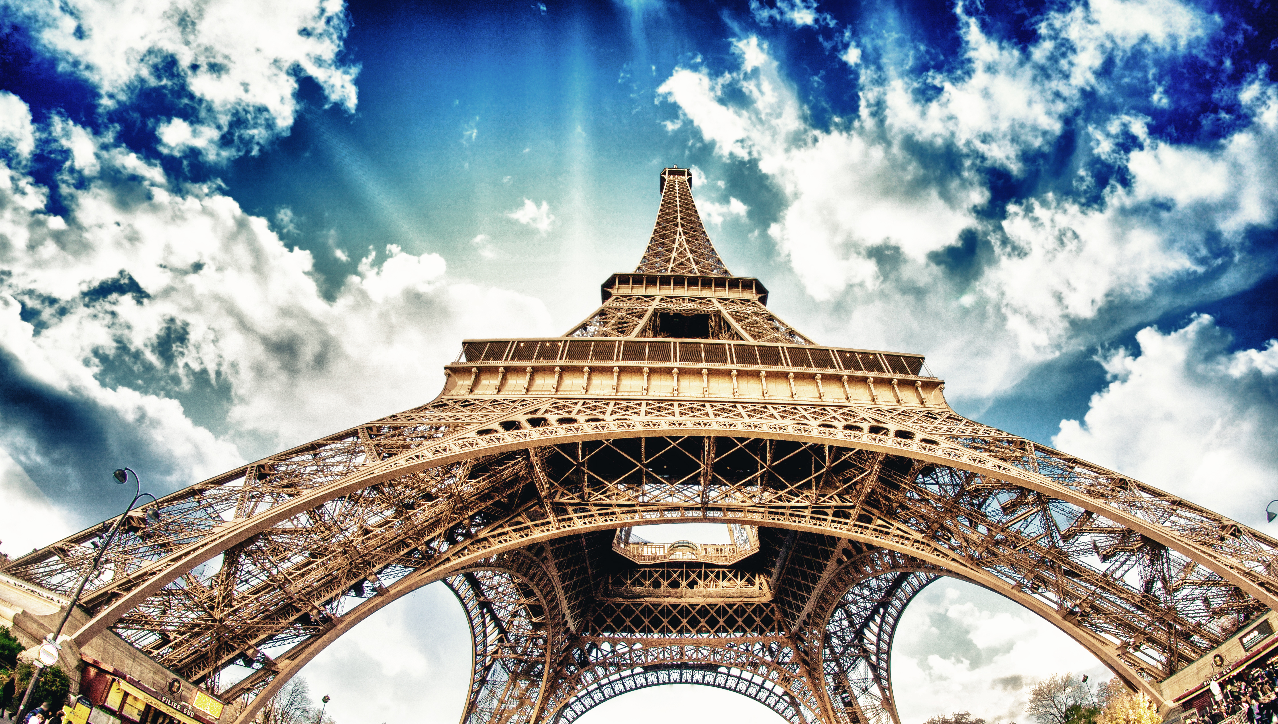 Cloud Eiffel Tower France Monument Paris Sky Sunbeam 4486x2542