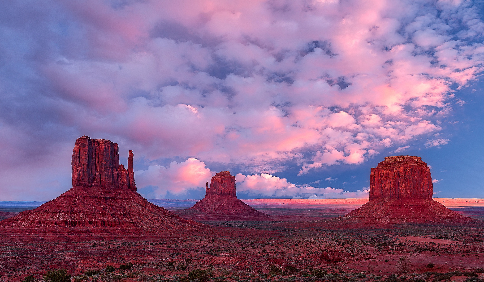 Cloud Desert Landscape Monument Valley Nature Rock Sky Usa Utah 2048x1196