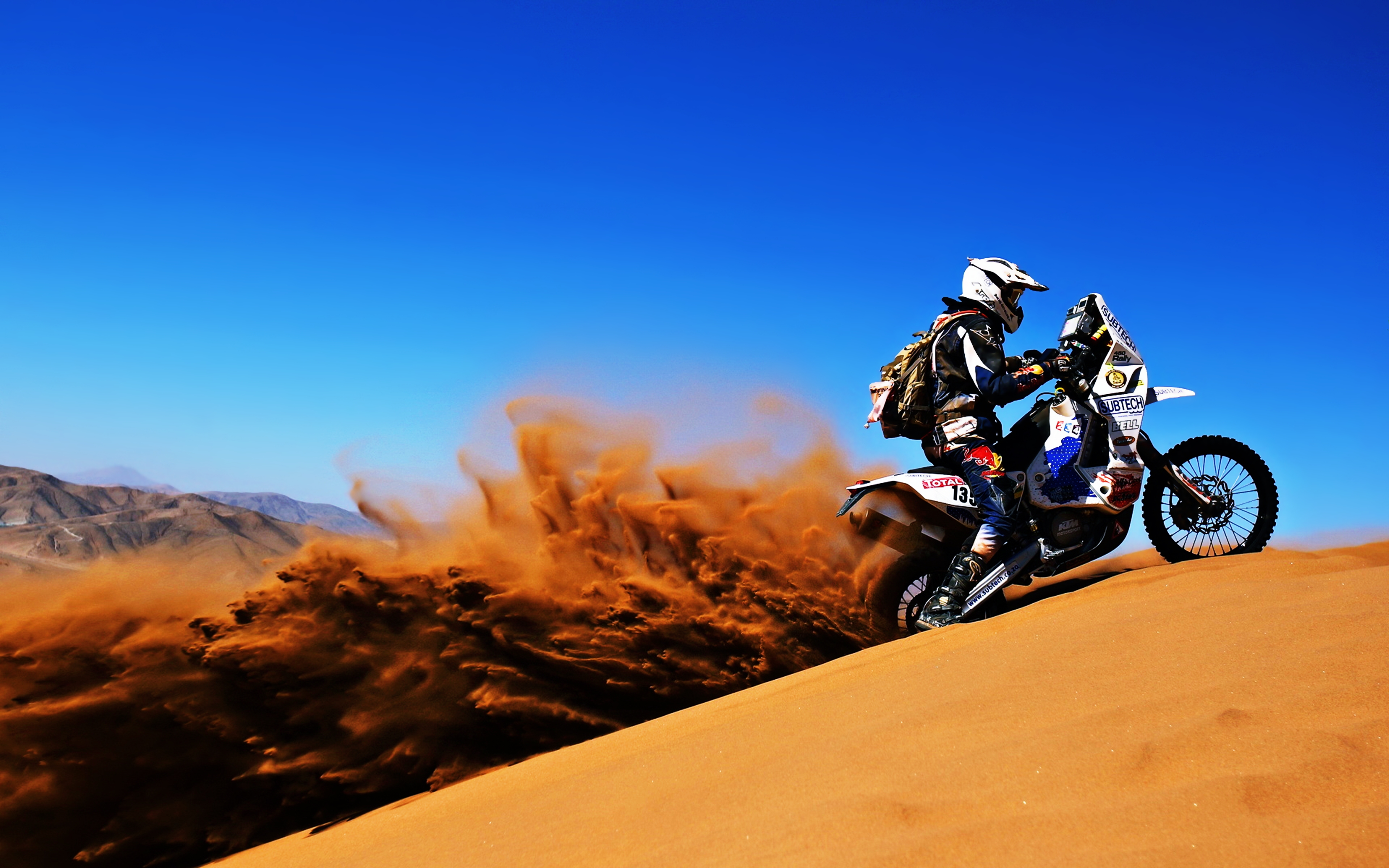 Africa Bike Dakar Rally Desert Dune Motocross Race Sand 3840x2400