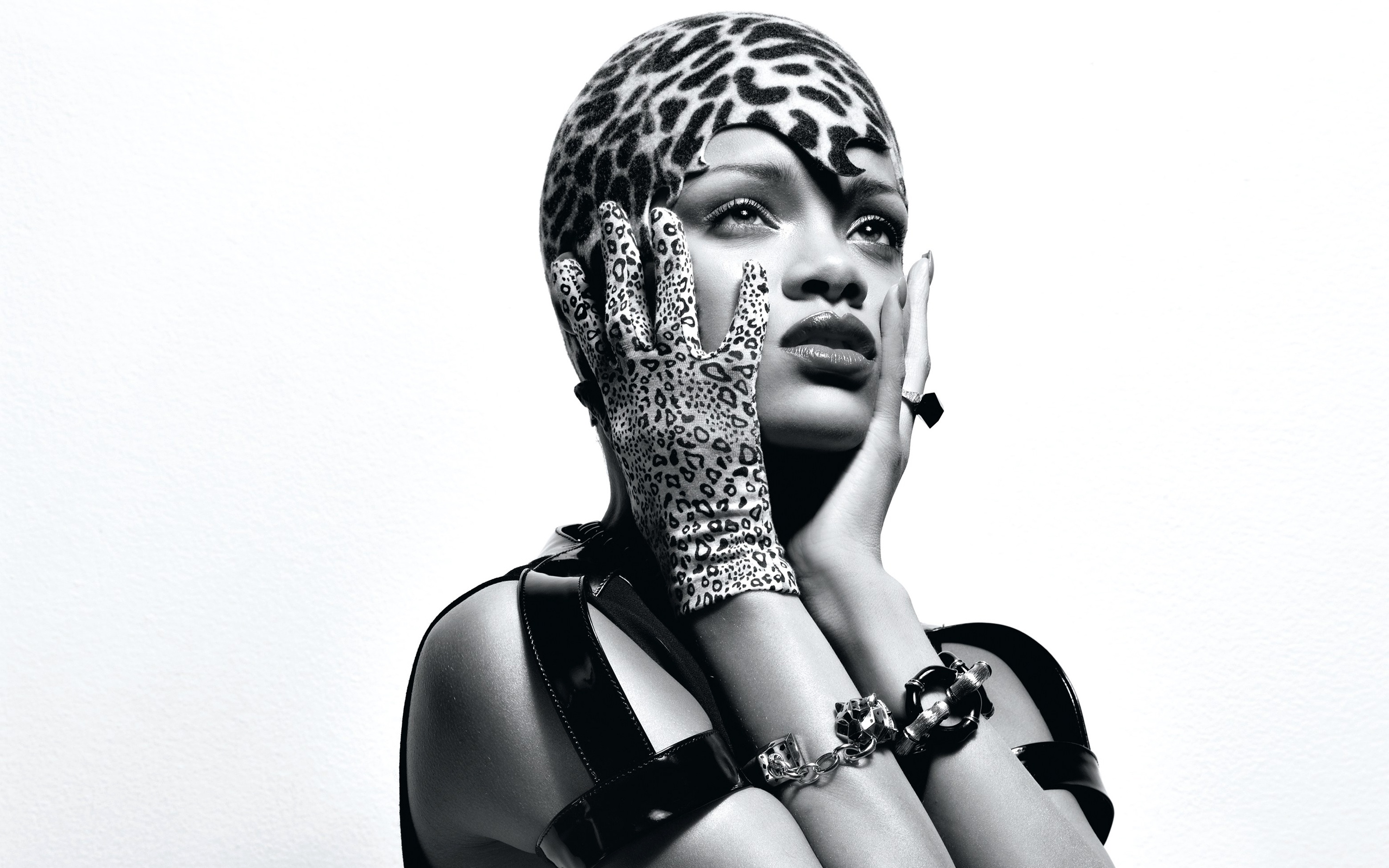 Barbadian Black Amp White Lipstick Monochrome Rihanna Singer 3000x1875