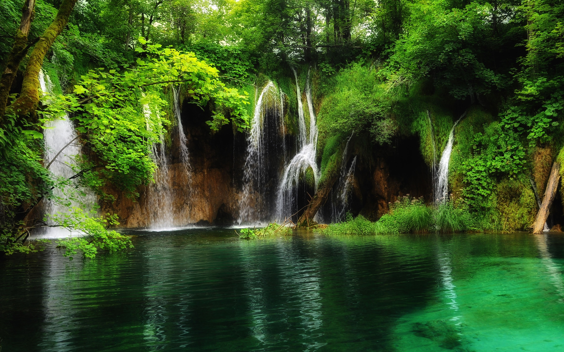 Forest Green Plitvice Lake National Park Waterfall 1920x1200