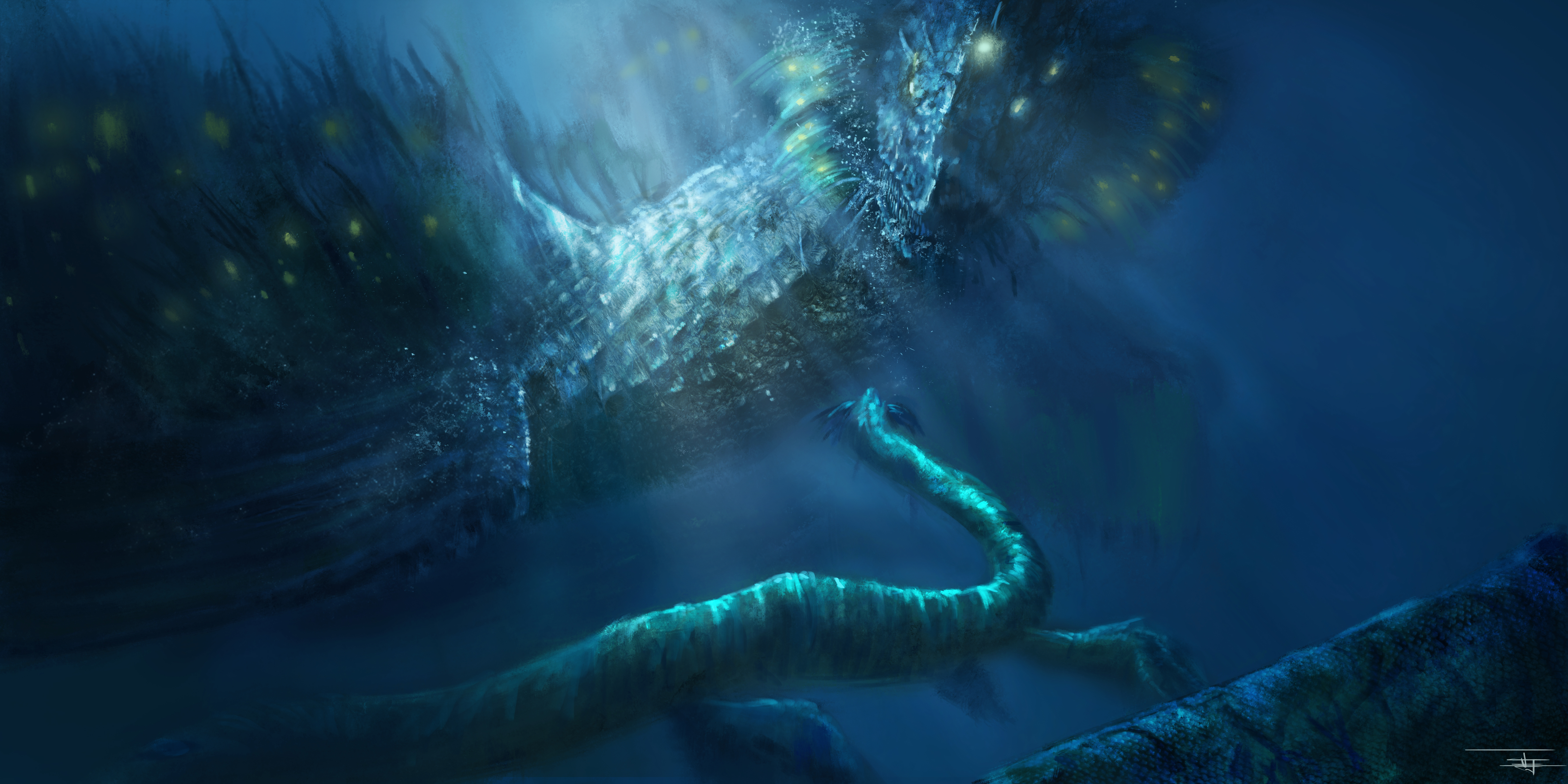 Creature Sea Monster Underwater 5400x2700