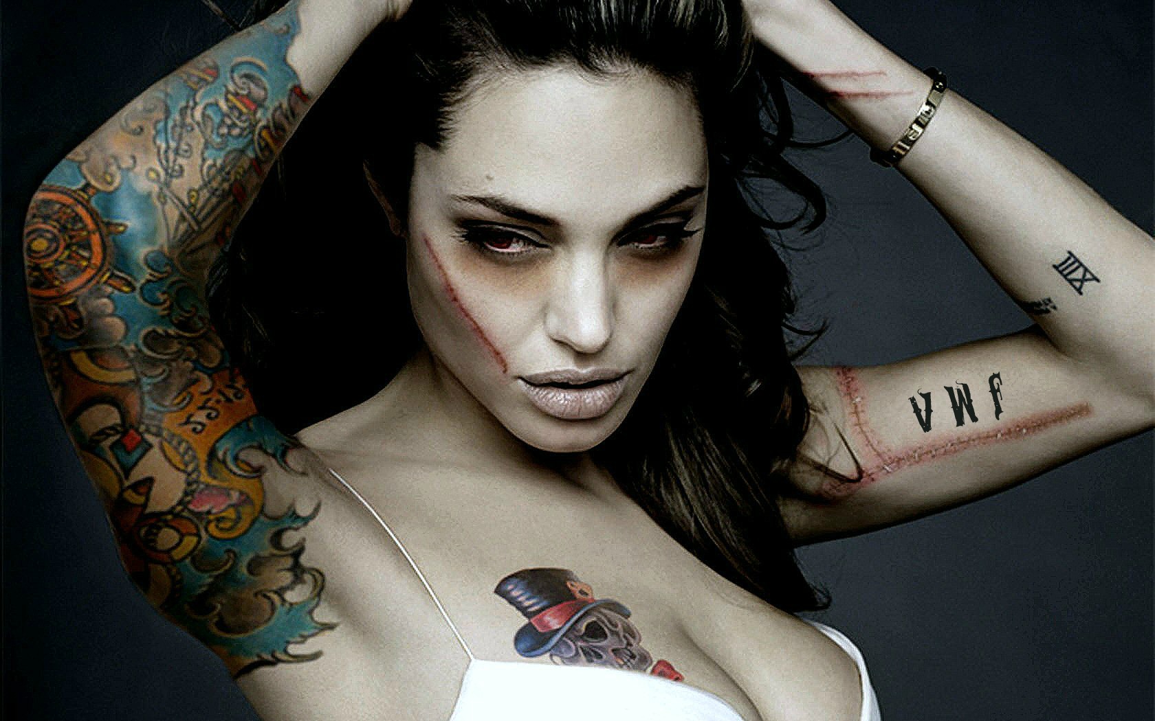 Angelina Jolie Tattoo Vampire 1680x1050