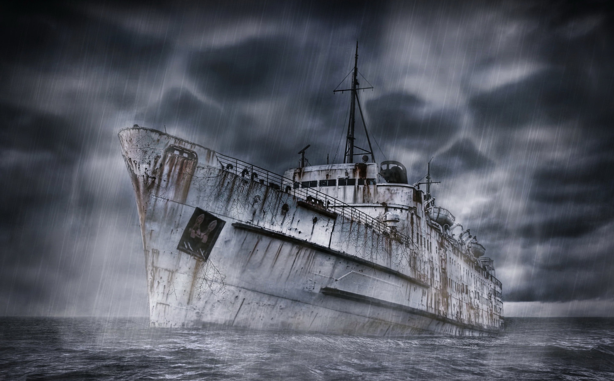 Ship Vehicle Ghost Ship Sea 2014x1248