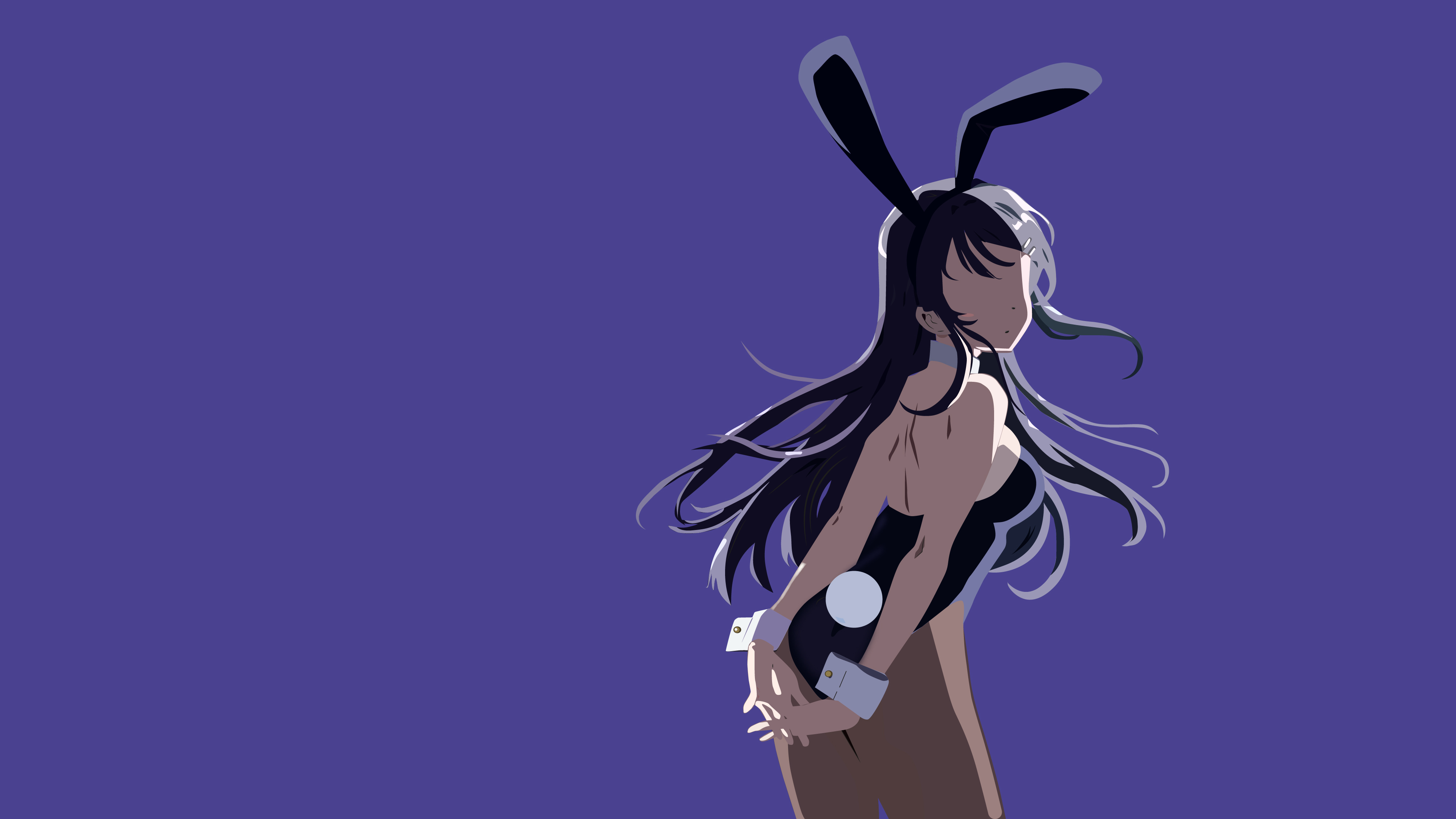 Bunny Ears Girl Long Hair Mai Sakurajima Minimalist Purple Hair Rascal Does Not Dream Of Bunny Girl  4000x2250