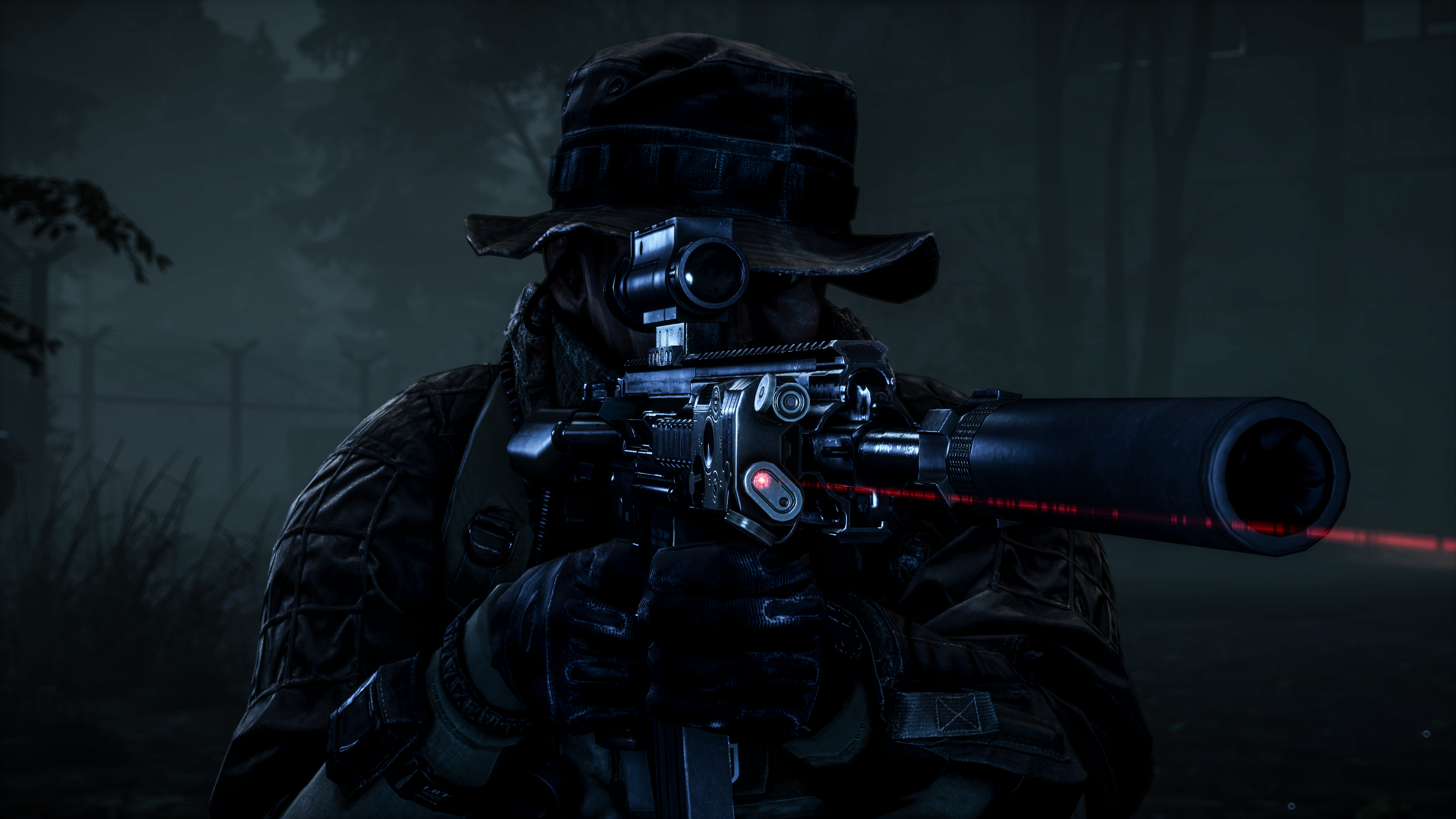 Gun Night Sniper Soldier 5120x2880