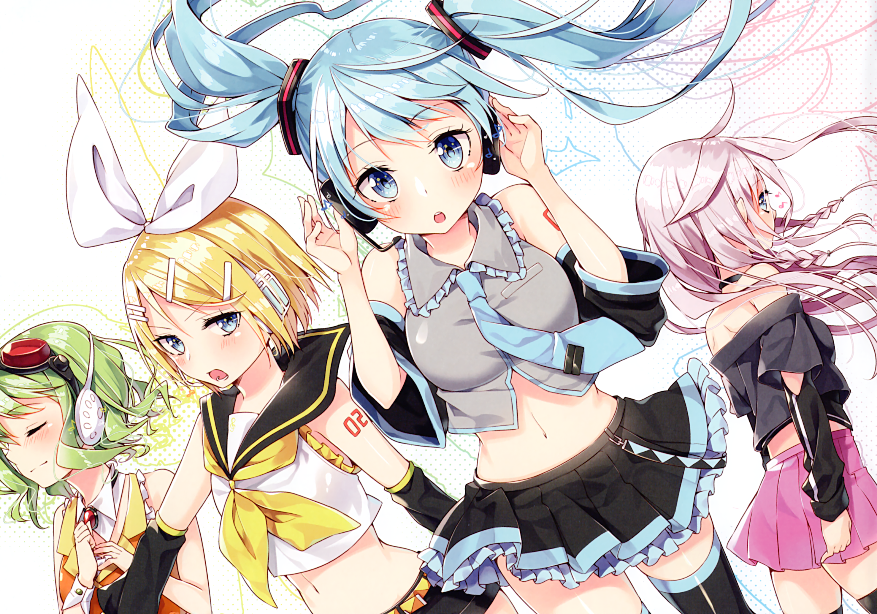 Gumi Vocaloid Hatsune Miku Ia Vocaloid Rin Kagamine 2955x2068