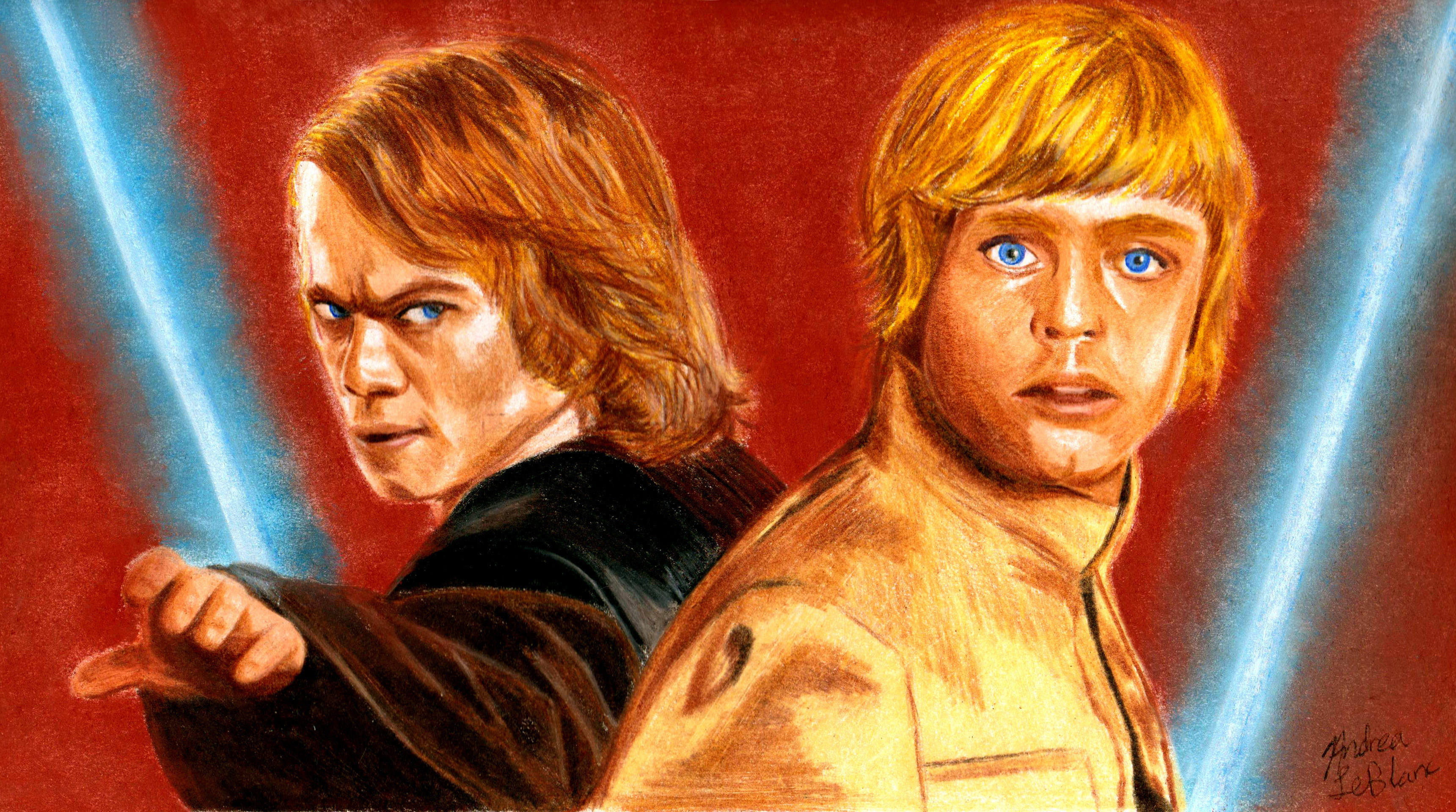 Anakin Skywalker Luke Skywalker 3441x1919