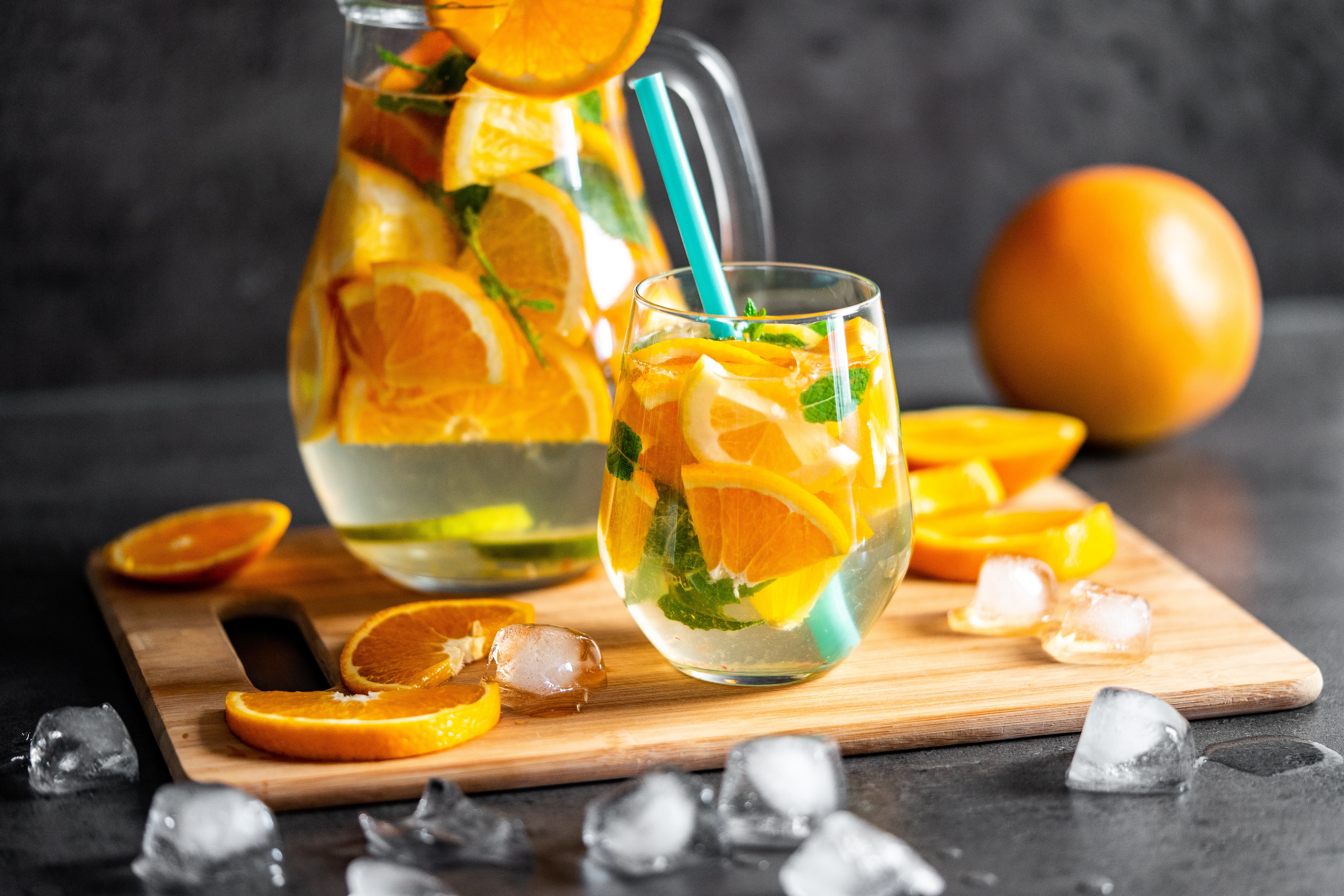 Drink Glass Lemonade Orange Fruit 6000x4000