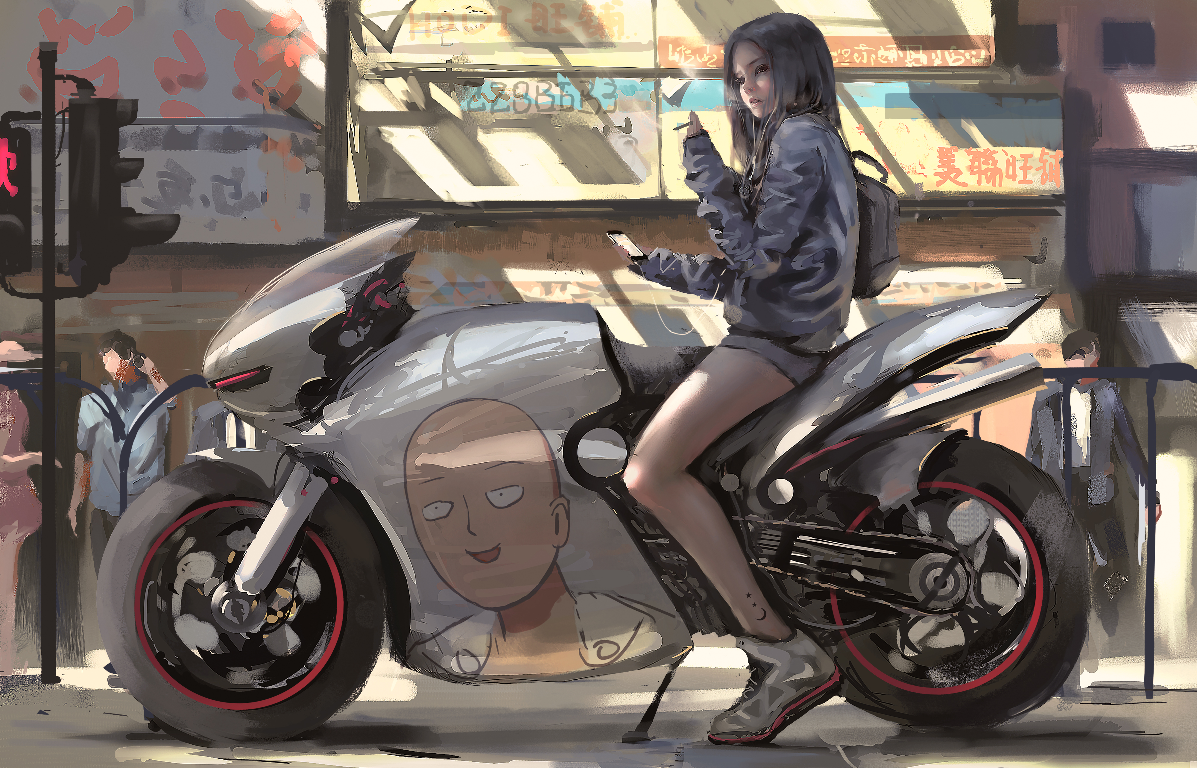 Bike Crossover Girl Motorcycle One Punch Man Saitama One Punch Man 4000x2566