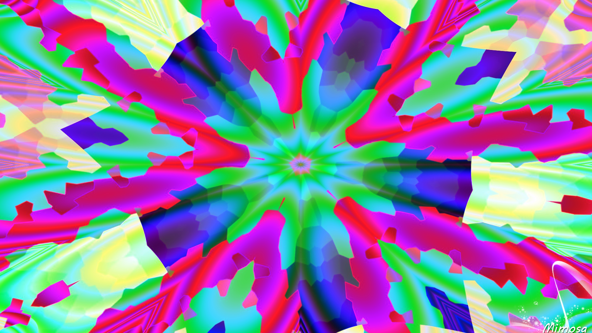 Abstract Artistic Colorful Colors Digital Art Kaleidoscope 1920x1080
