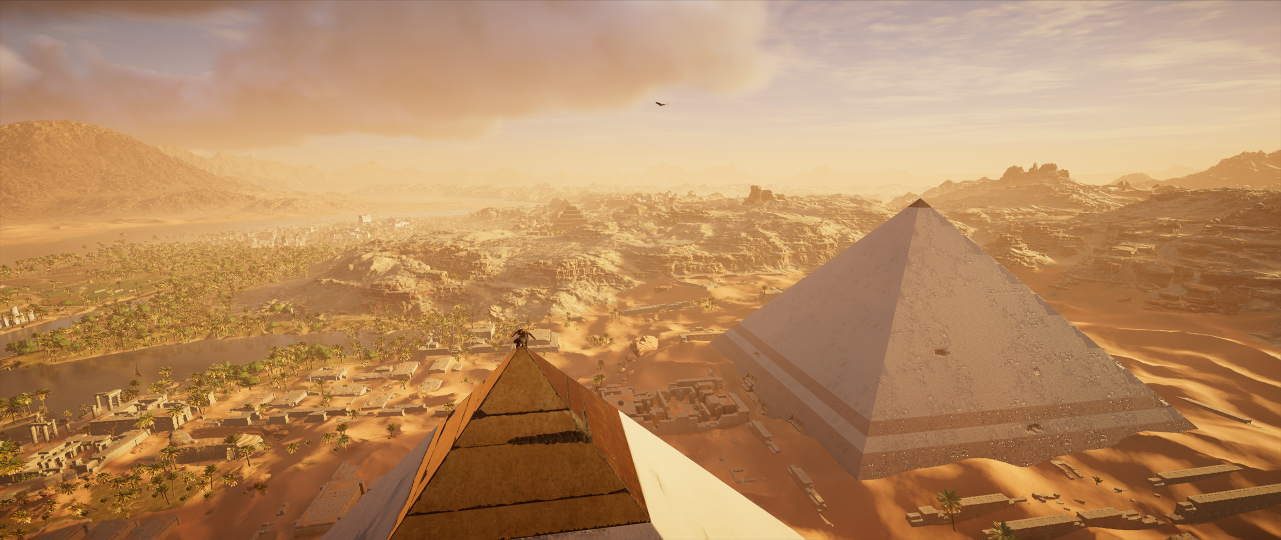 Assassins Creed Origins Pyramids Of Giza Egypt Bayek Landscape 2560x1080