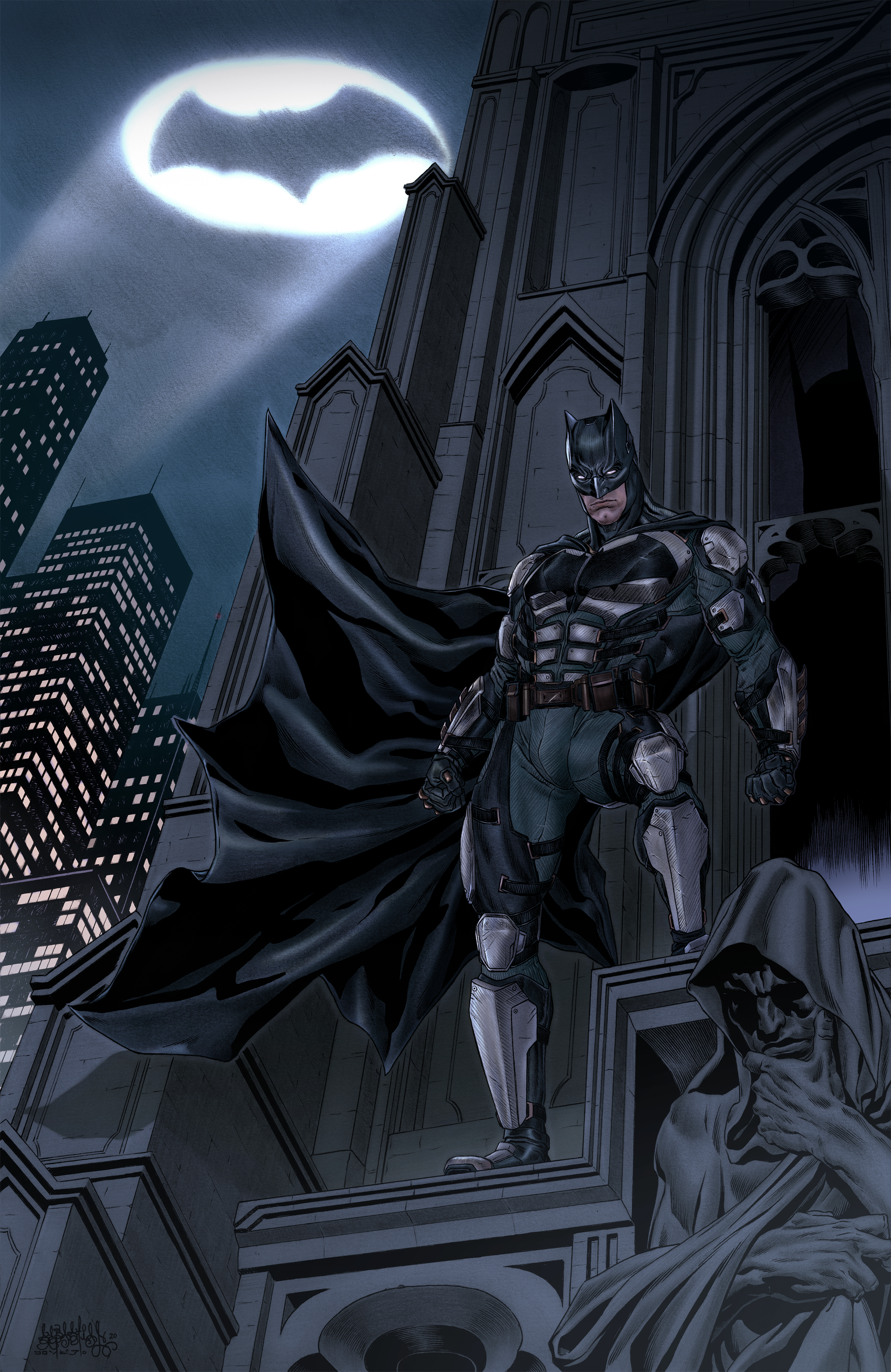 Justice League 2017 Ben Affleck Batman Returns The Dark Knight Artwork Gotham Gotham City Gargoyles 2000x3081