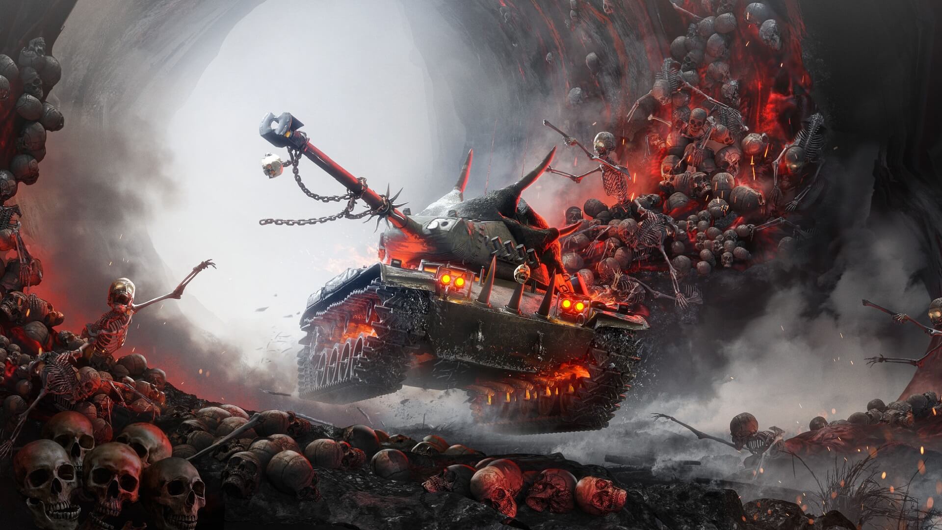 Hell Skeleton Skull Tank World Of Tanks 1920x1080