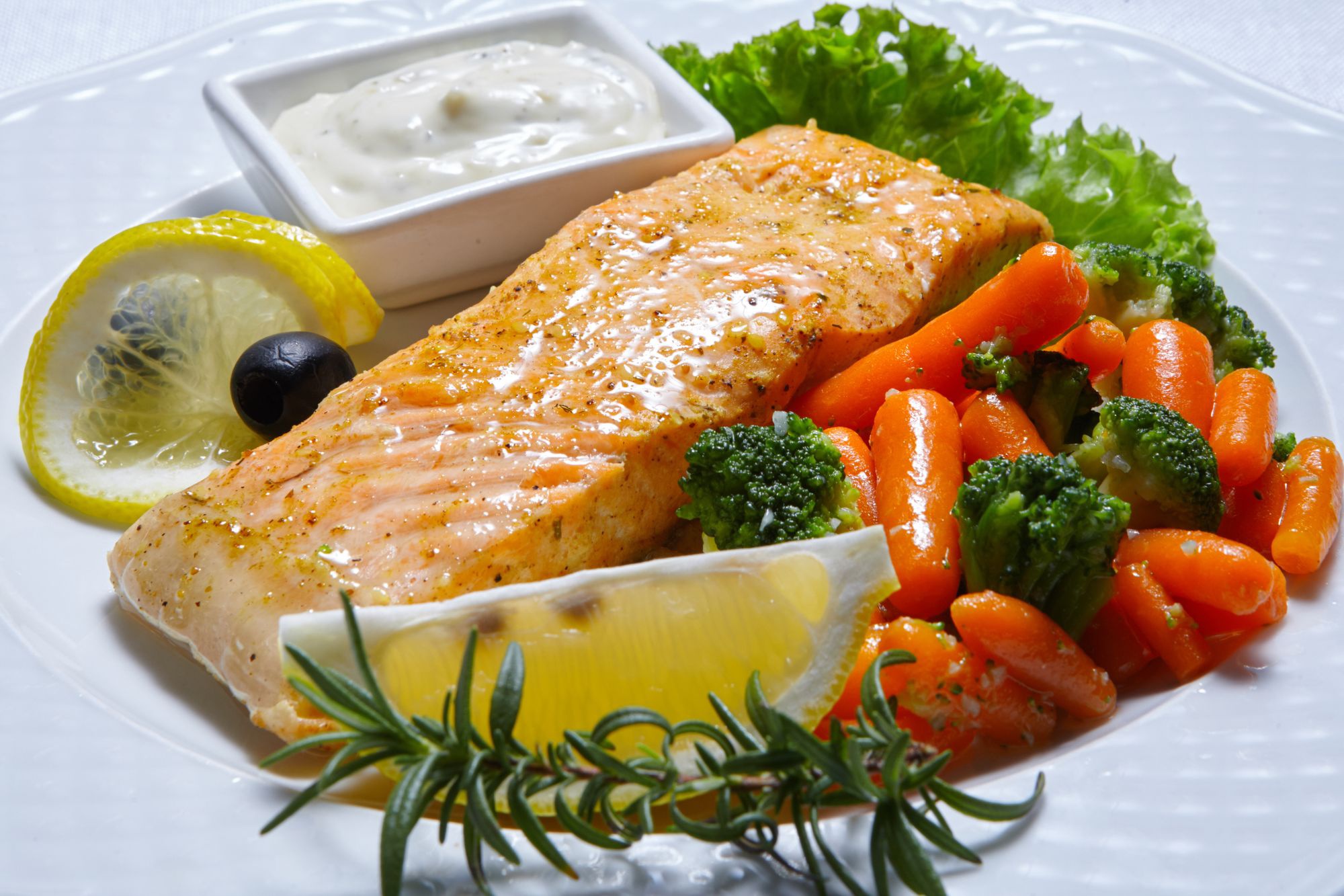 Fish Meal Salmon Seafood Vegetable 2000x1333