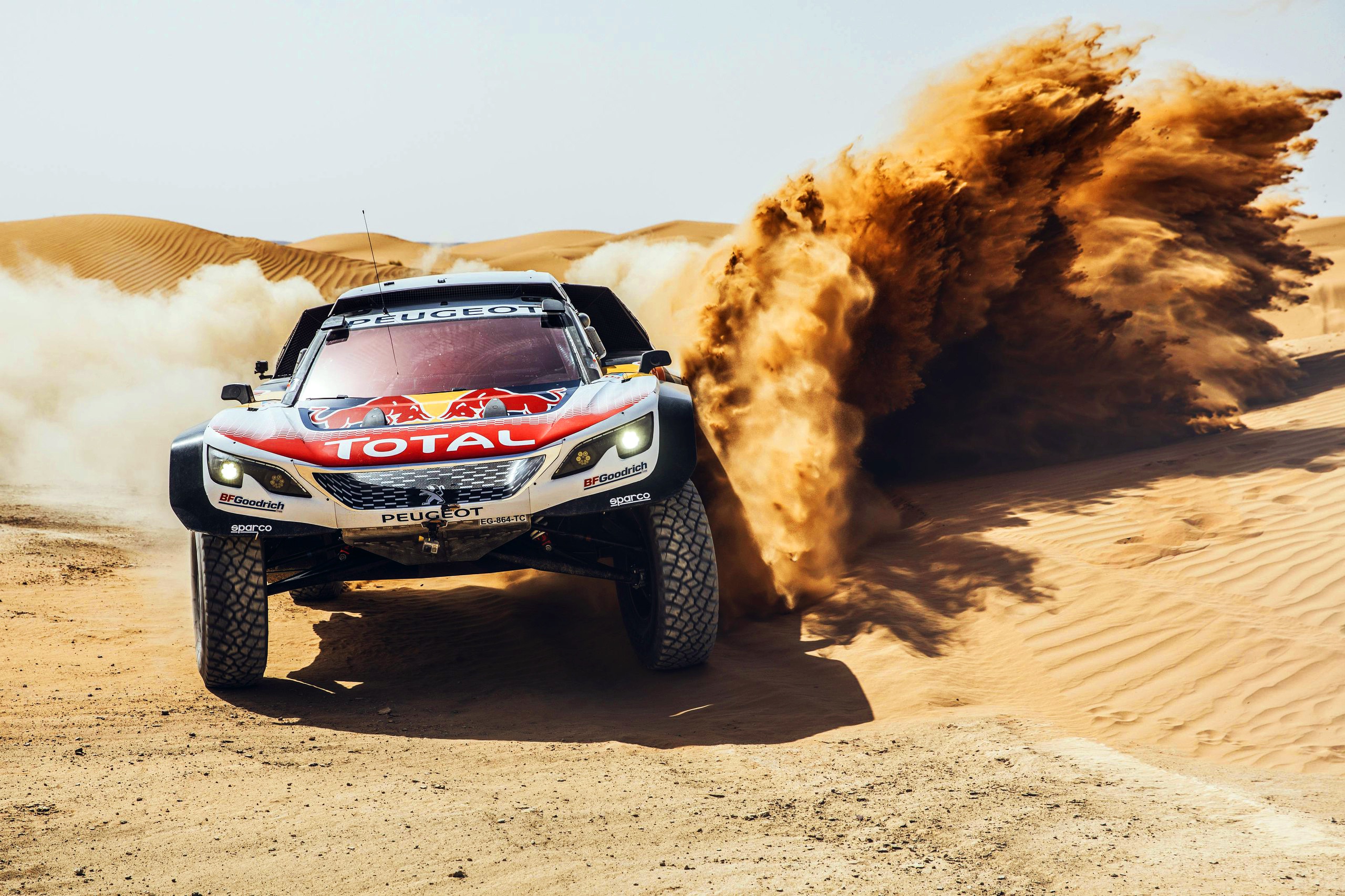Car Desert Peugeot Race Car Rallying Sand Vehicle 2560x1707