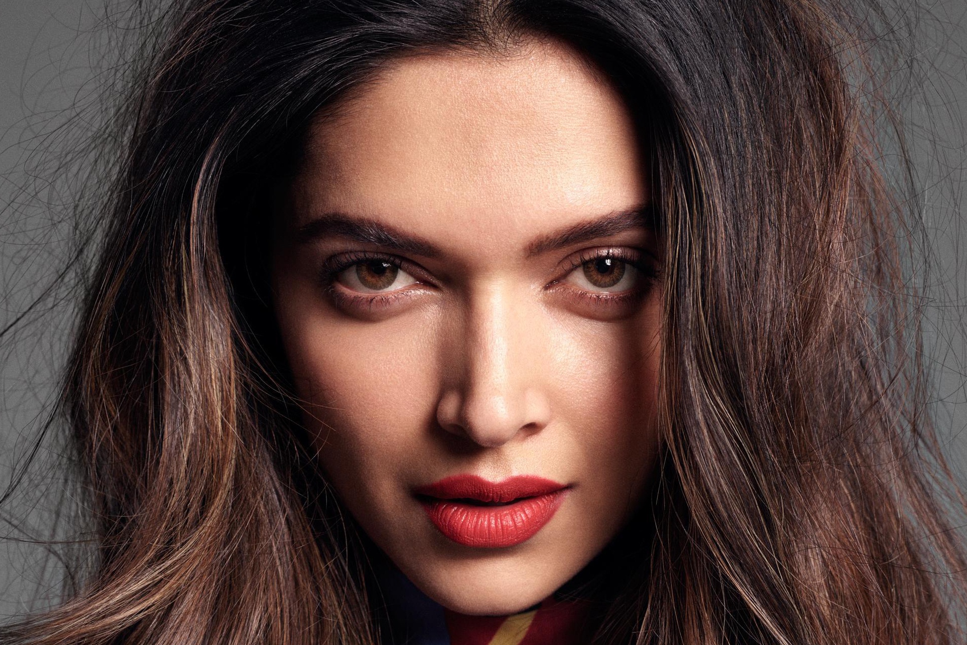 Actress Brunette Deepika Padukone Face Girl Indian Lipstick Model Stare 1920x1280