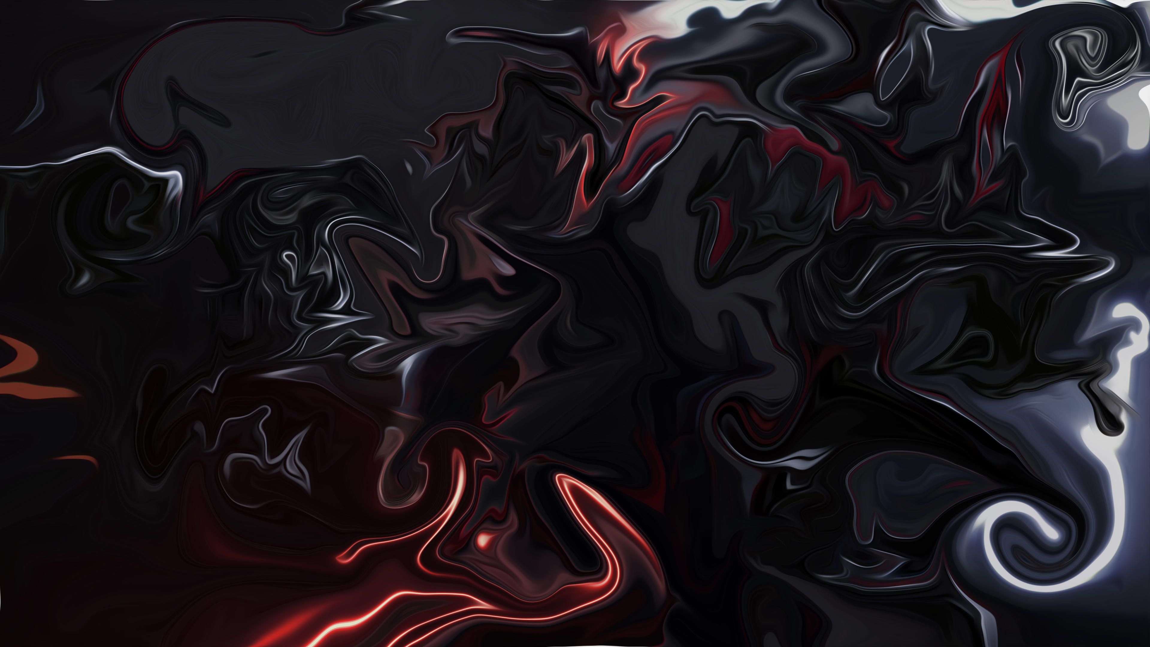 Abstract Fluid Liquid Shapes Dark Colorful Digital Art Interference Gradient Paint Splash Artwork Oi 3840x2160