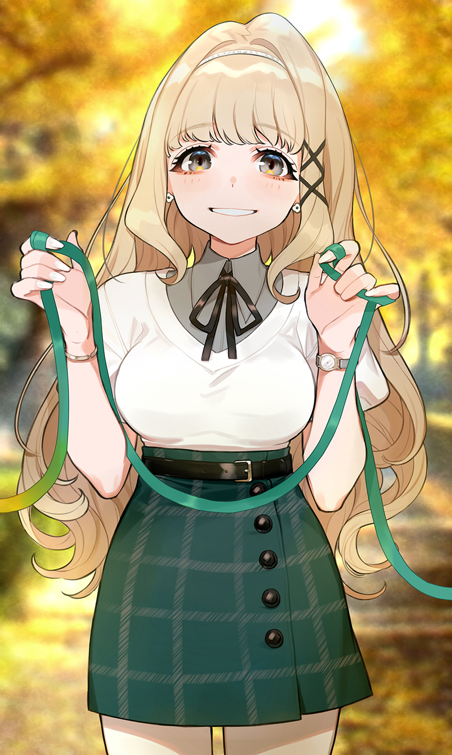 Anime Anime Girls Digital Art Artwork Blonde Nail Polish Youcapriccio Vertical Frontal View 897x1500