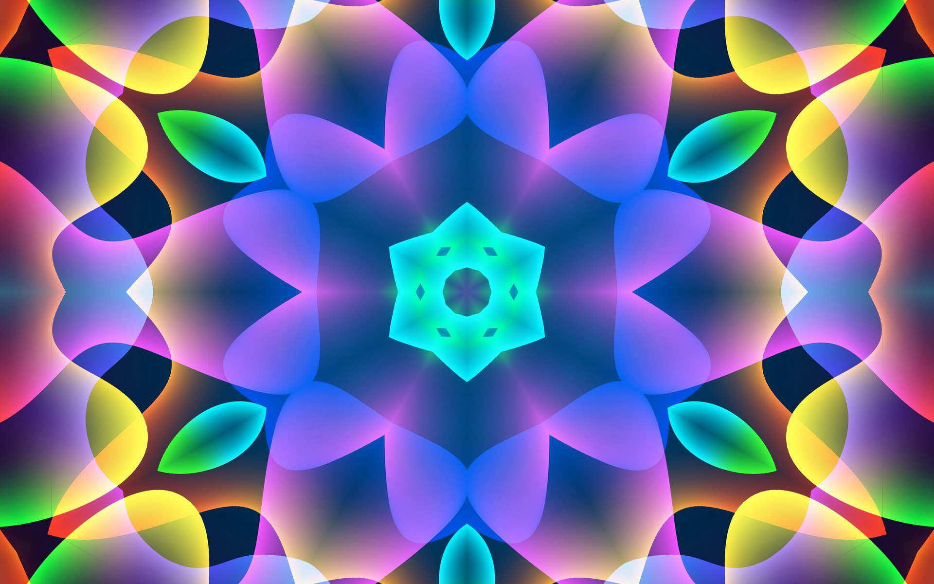 Artistic Colors Digital Art Kaleidoscope Pattern Shapes 1920x1200