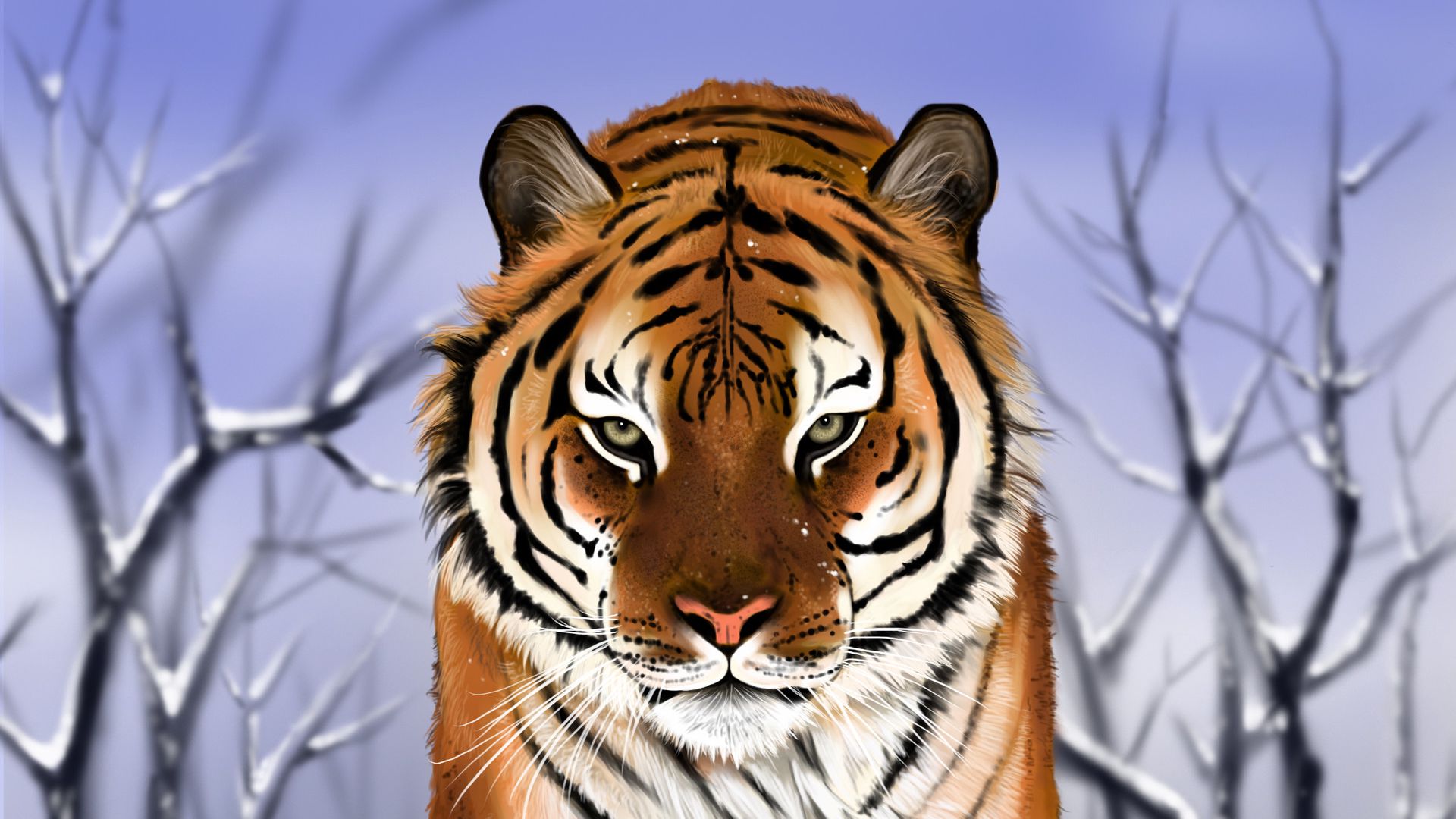 Painting Tiger Winter 1920x1080