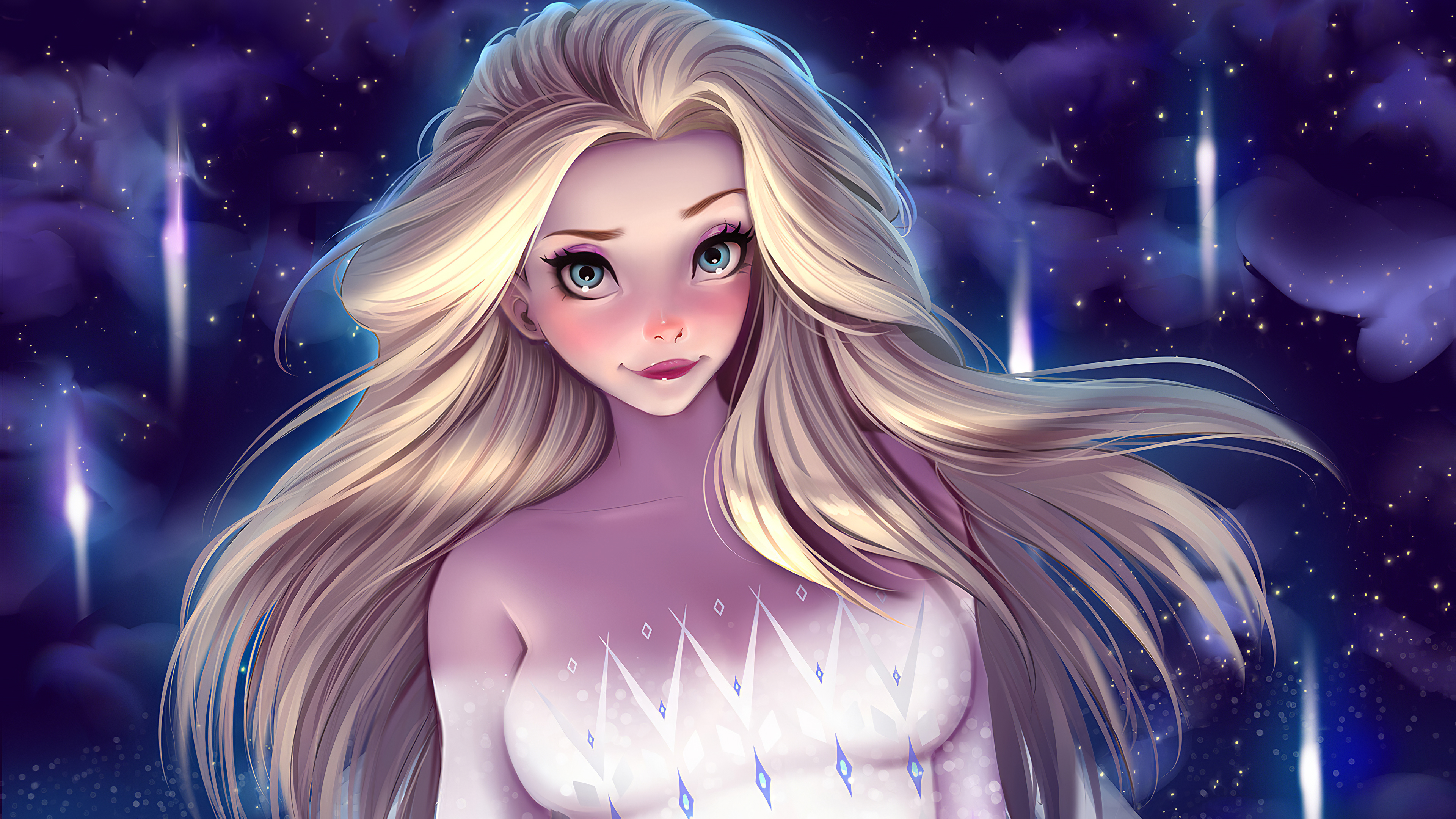 Blonde Blue Eyes Elsa Frozen Frozen 2 Girl Long Hair 3840x2160