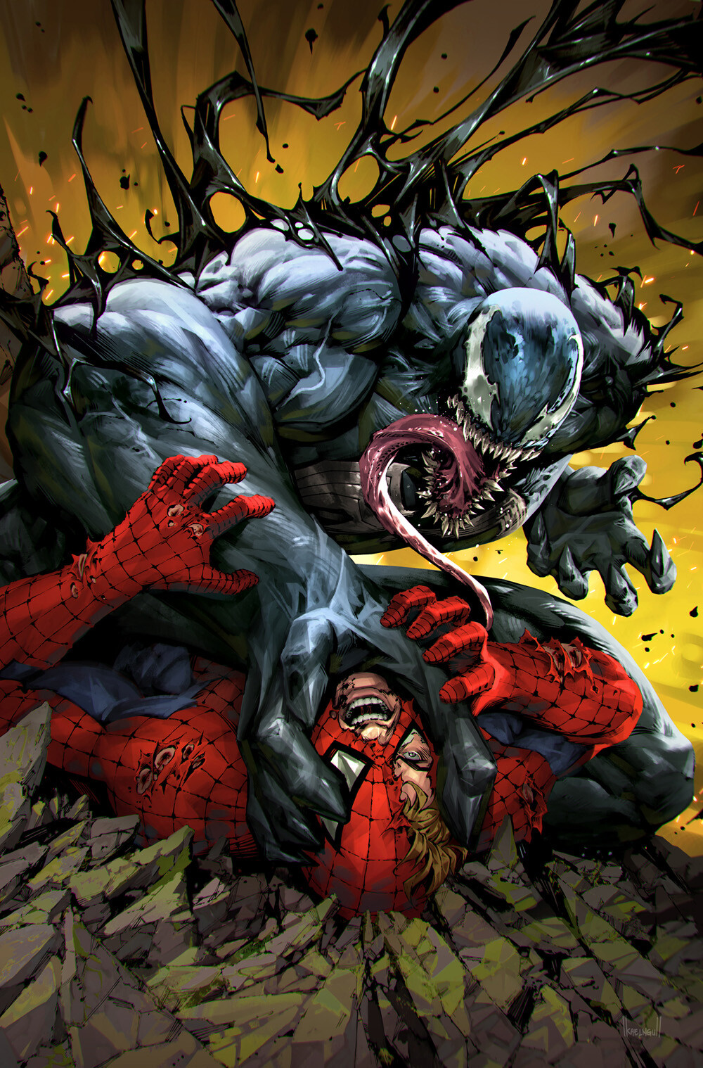 Venom Artwork ArtStation Kael Ngu Spider Man 1000x1518