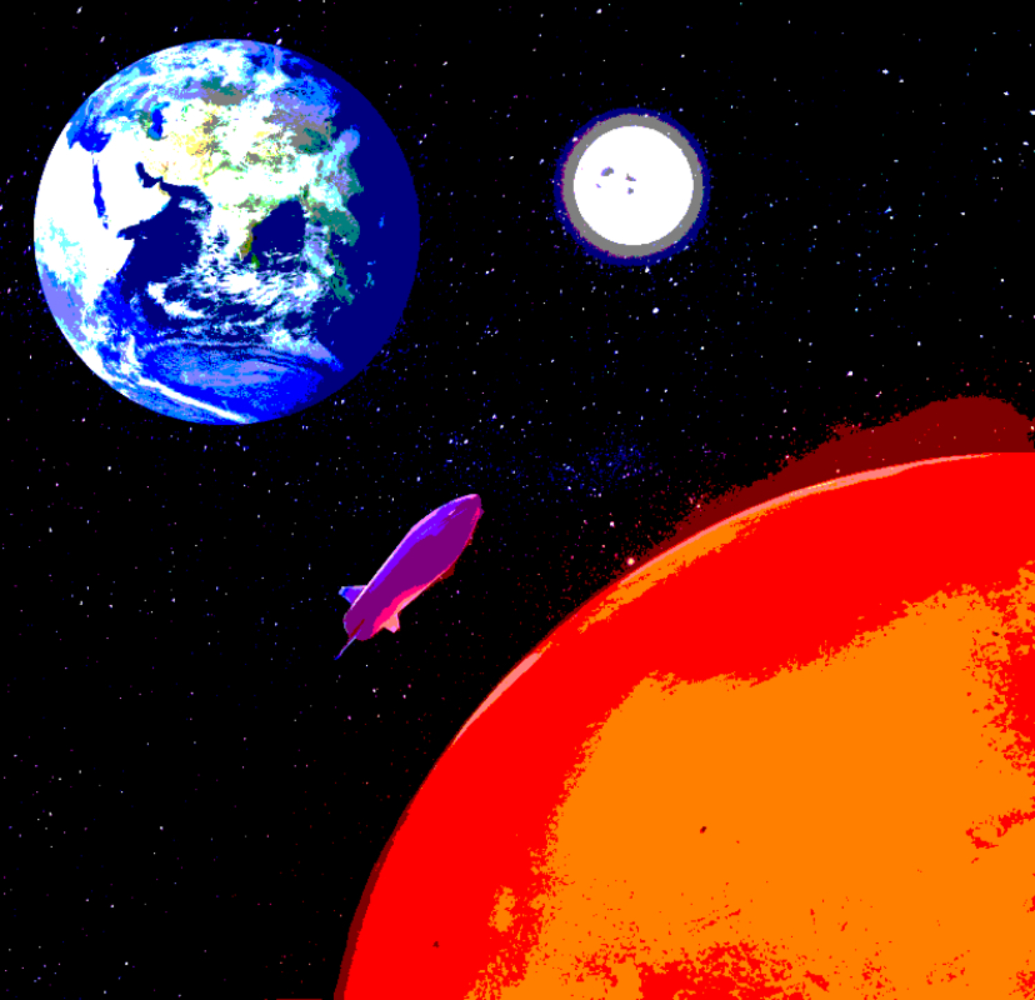 Earth Mars Moon Rocket Space 1500x1449
