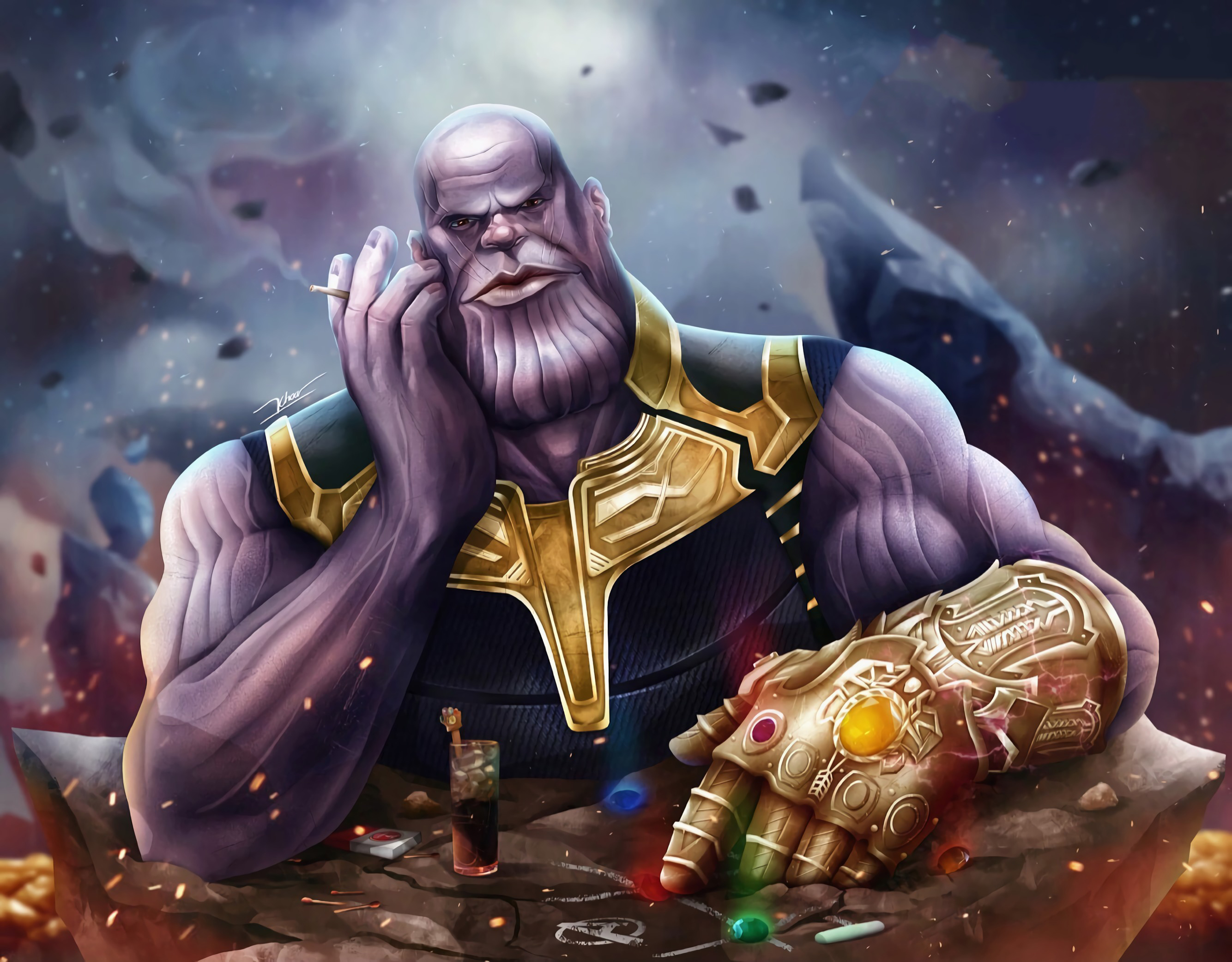 Infinity Gauntlet Marvel Comics Thanos 2668x2084