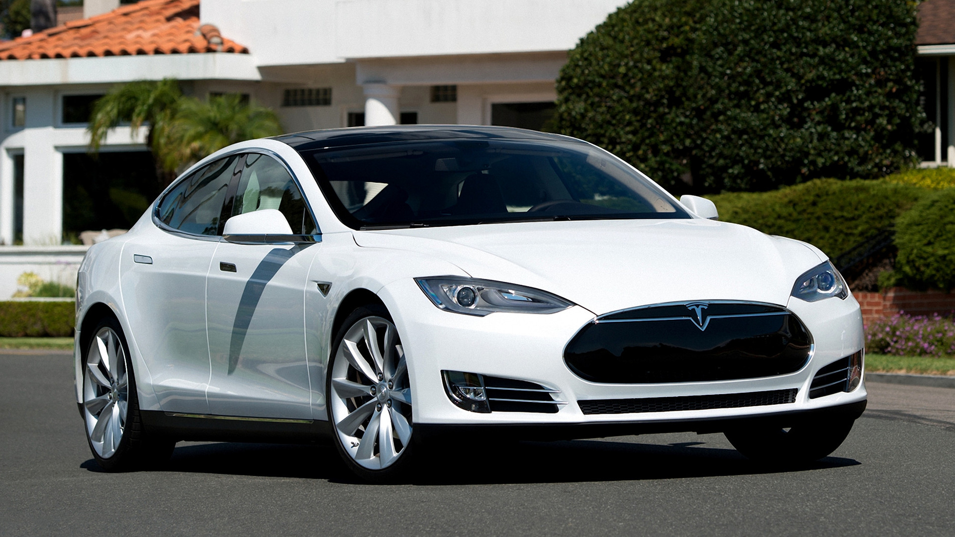 Car Electric Car Full Size Car Grand Tourer Luxury Car Tesla Model S White Car 1920x1080