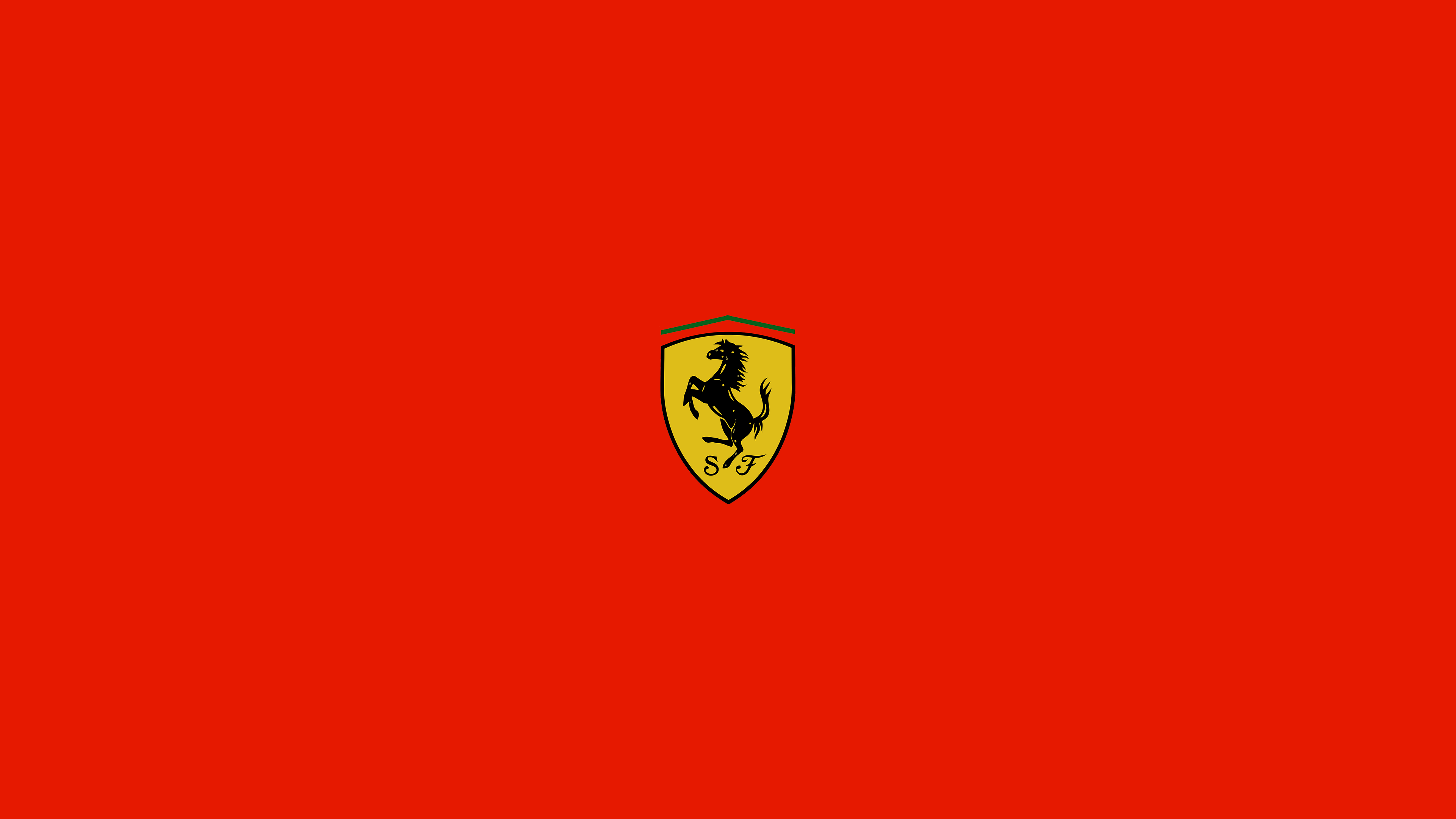 Ferrari Minimalism Red Background Simple Background Logo 3840x2160