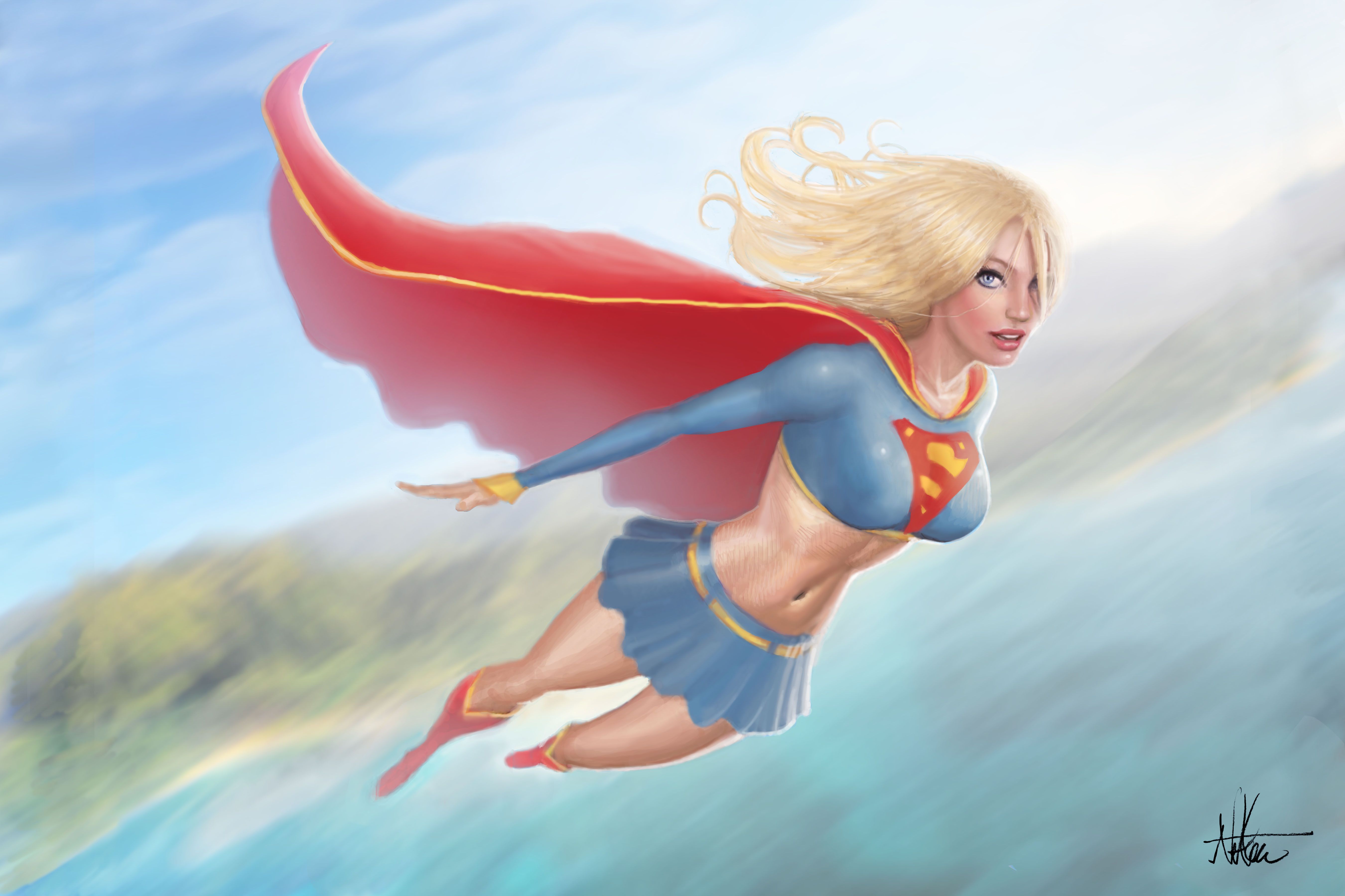 Blonde Blue Eyes Dc Comics Supergirl 5400x3600