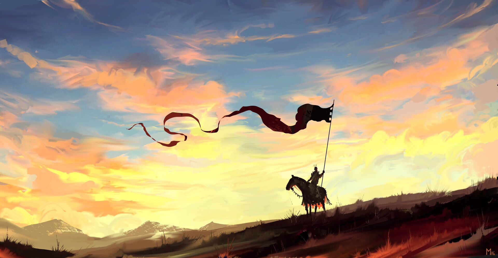 Banner Horse Knight Sky 1920x996