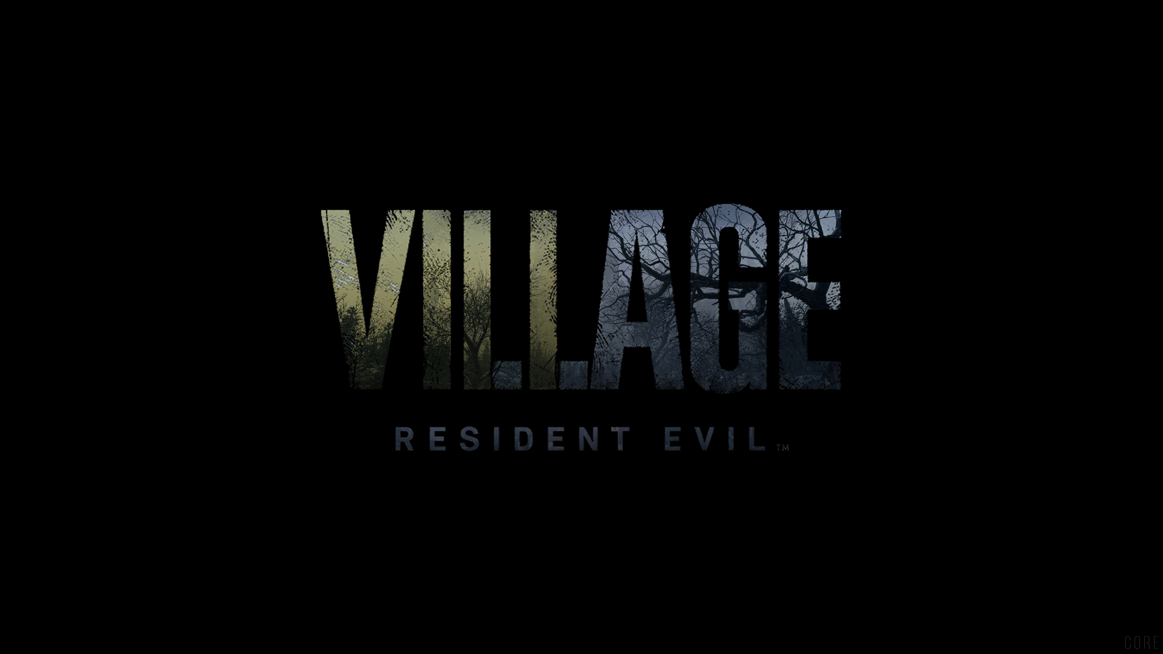 Resident Evil Resident Evil Village Resident Evil 8 Village Logo Video Games Minimalism Text Texture 3840x2160