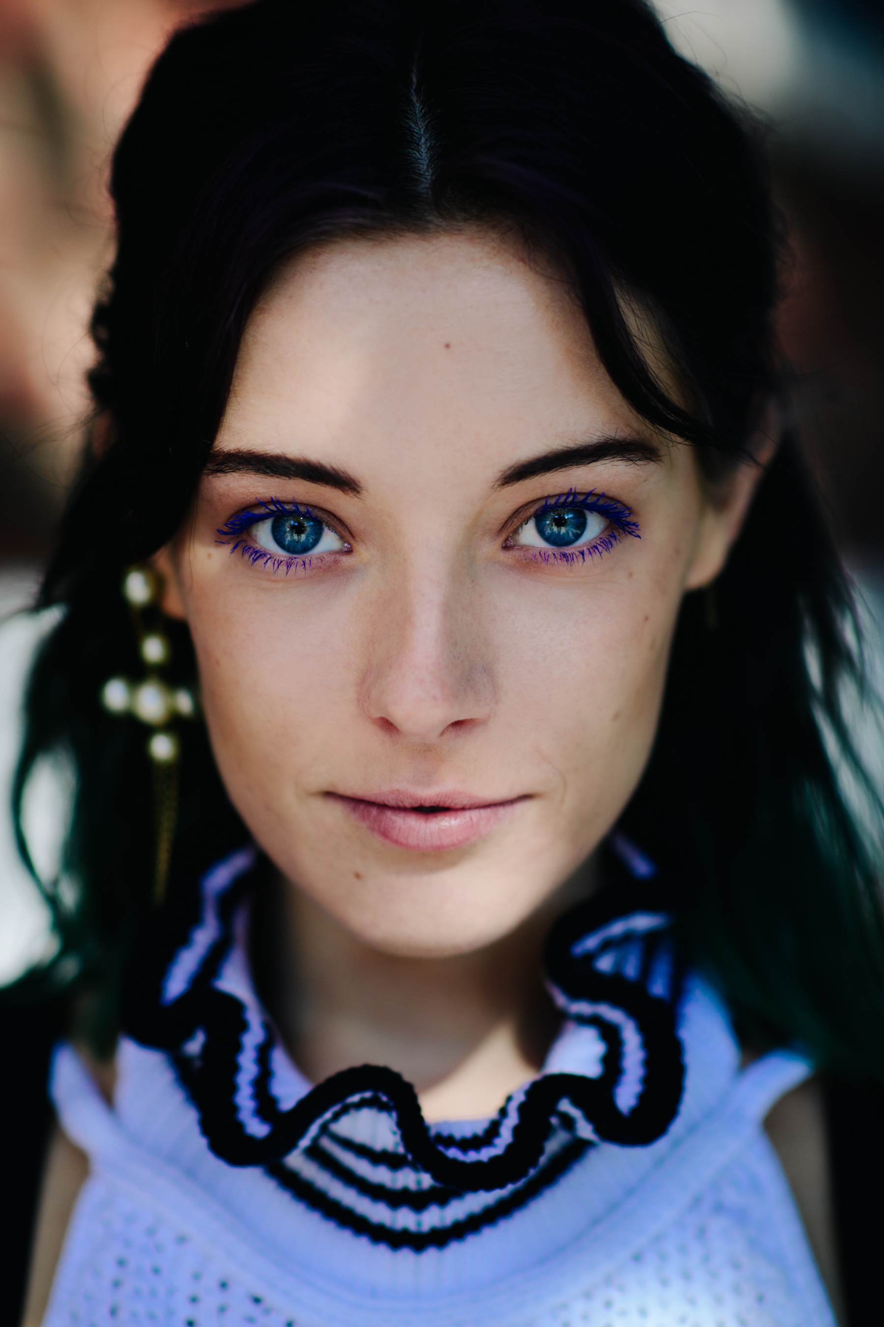 Chloe Norgaard Women Model Young Woman Blue Eyes Face Brunette Dark Hair Danish 1800x2700