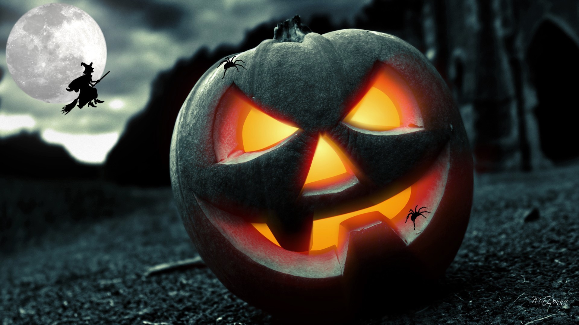 Halloween Holiday Jack O 039 Lantern Spider Witch 1920x1080