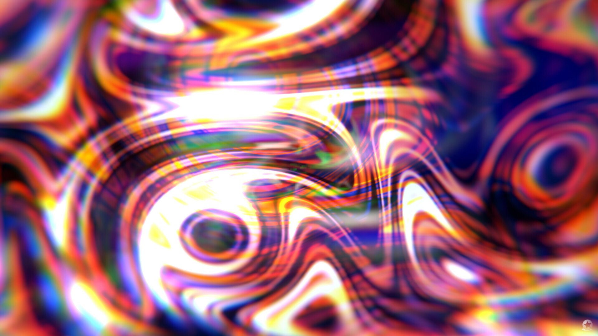 Abstract Psychedelic Colorful Waves Dreamscape Glass 1920x1080