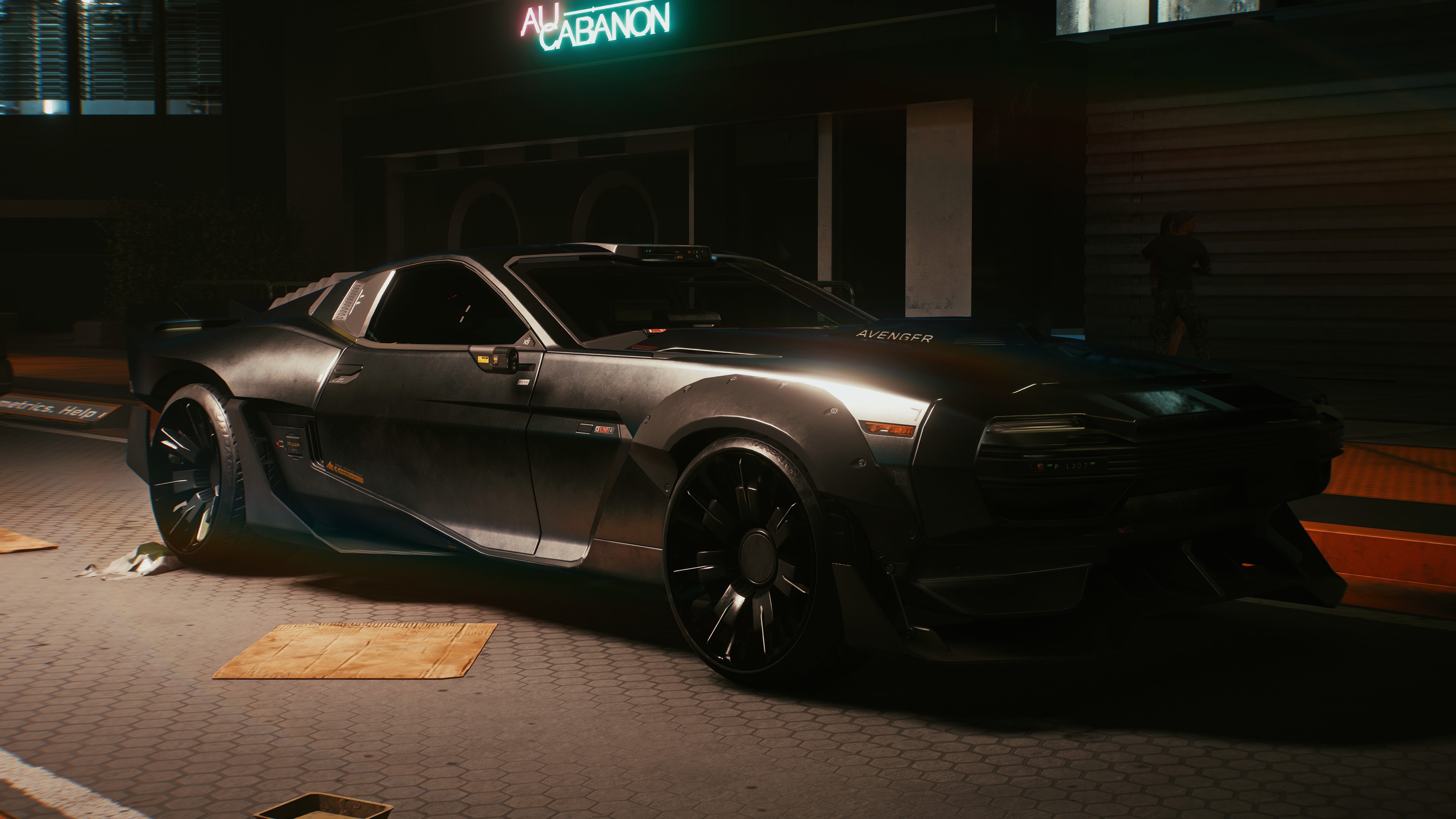Cyberpunk 2077 Car Vehicle Black Cars Video Games PC Gaming Screen Shot Futuristic 3840x2160