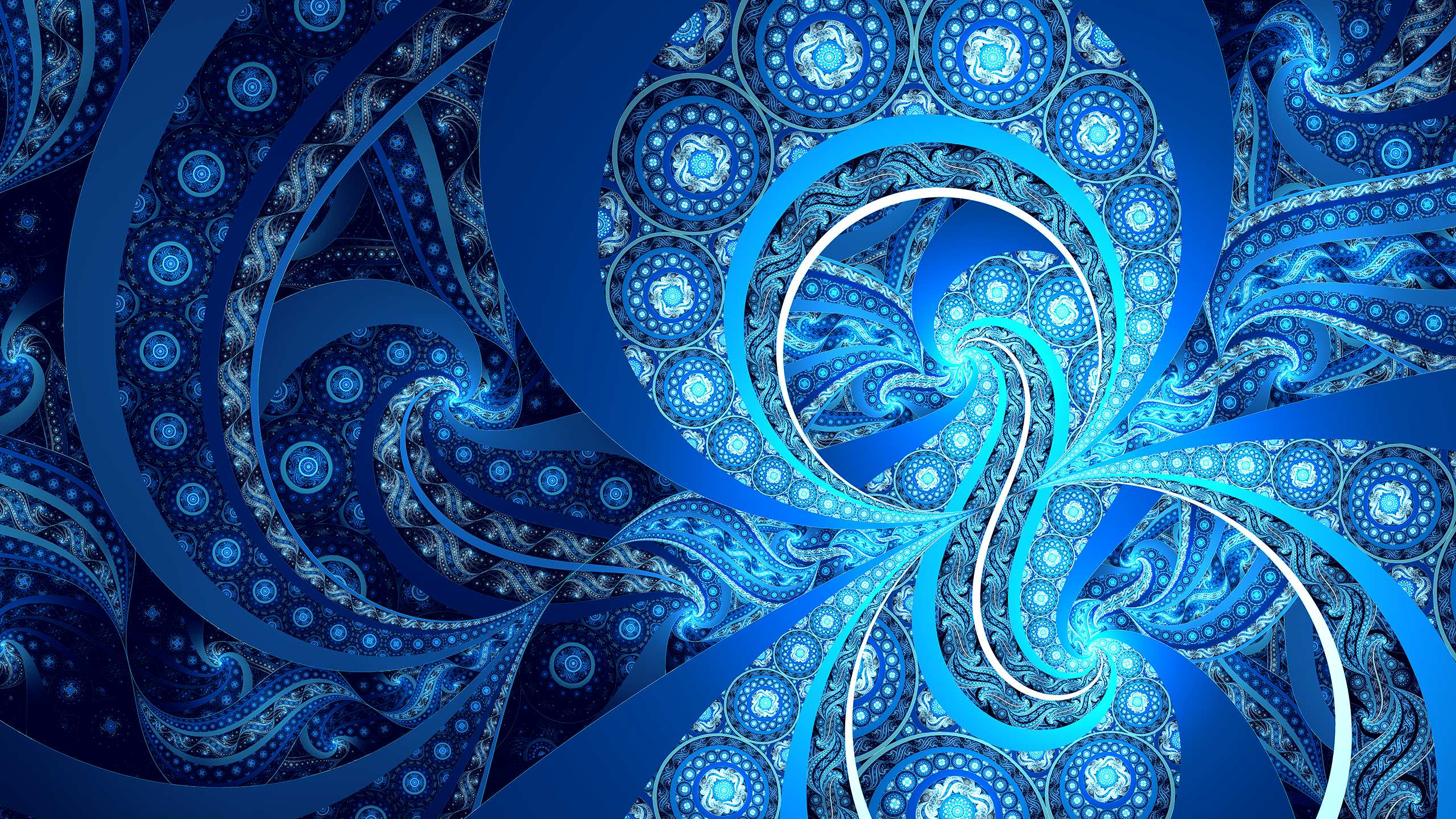 Artistic Blue Digital Art Fractal 2560x1440