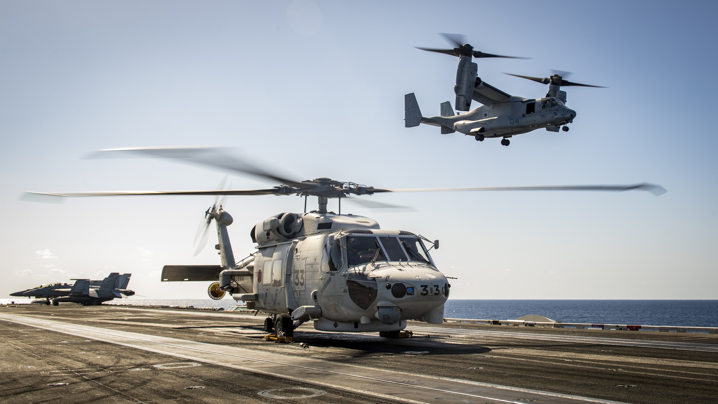 Aircraft Bell Boeing V 22 Osprey Helicopter Jet Fighter Sikorsky Sh 60 Seahawk 2500x1406