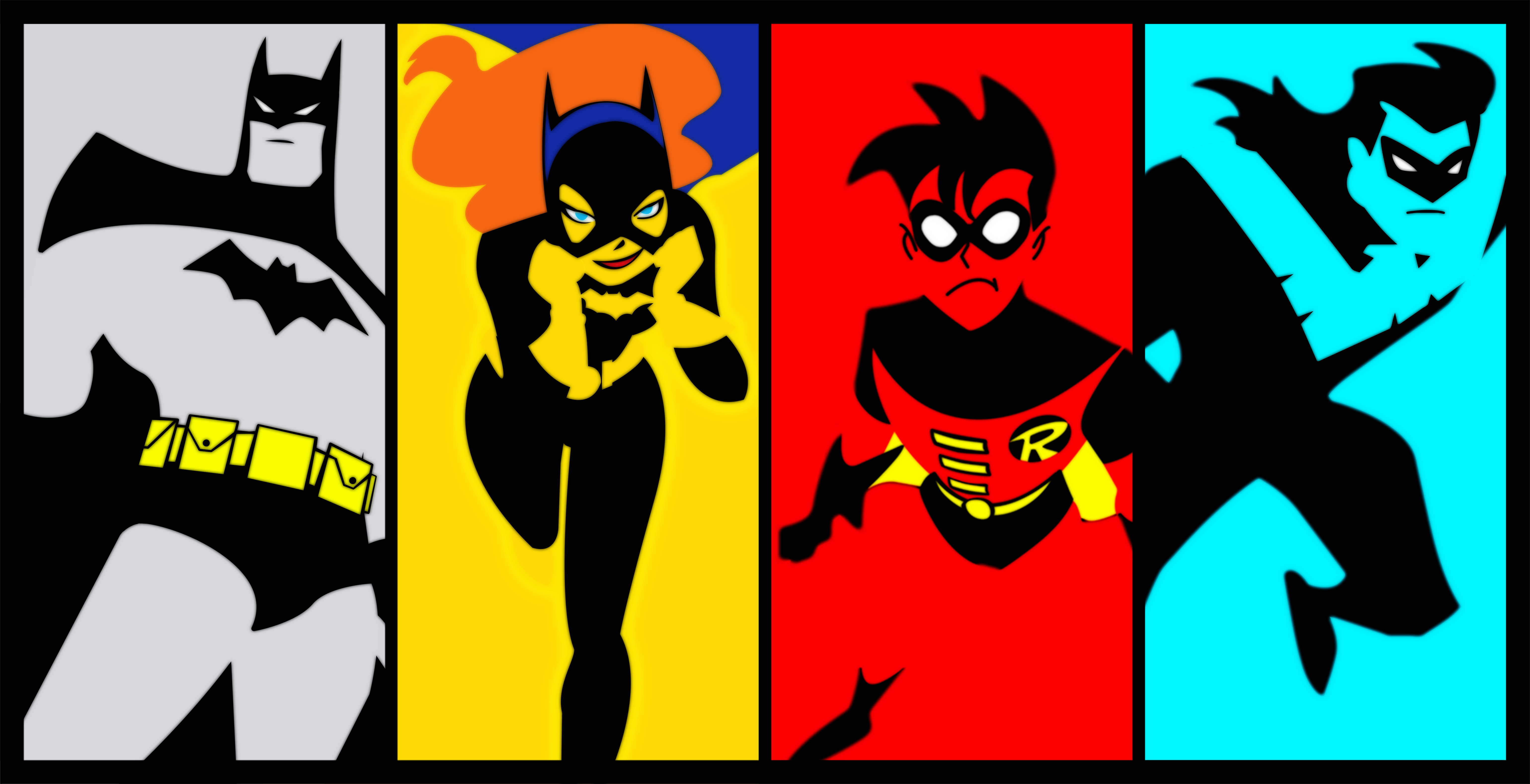 Barbara Gordon Batgirl Batman Dick Grayson Nightwing Robin Dc Comics The New Batman Adventures Tim D 6158x3158