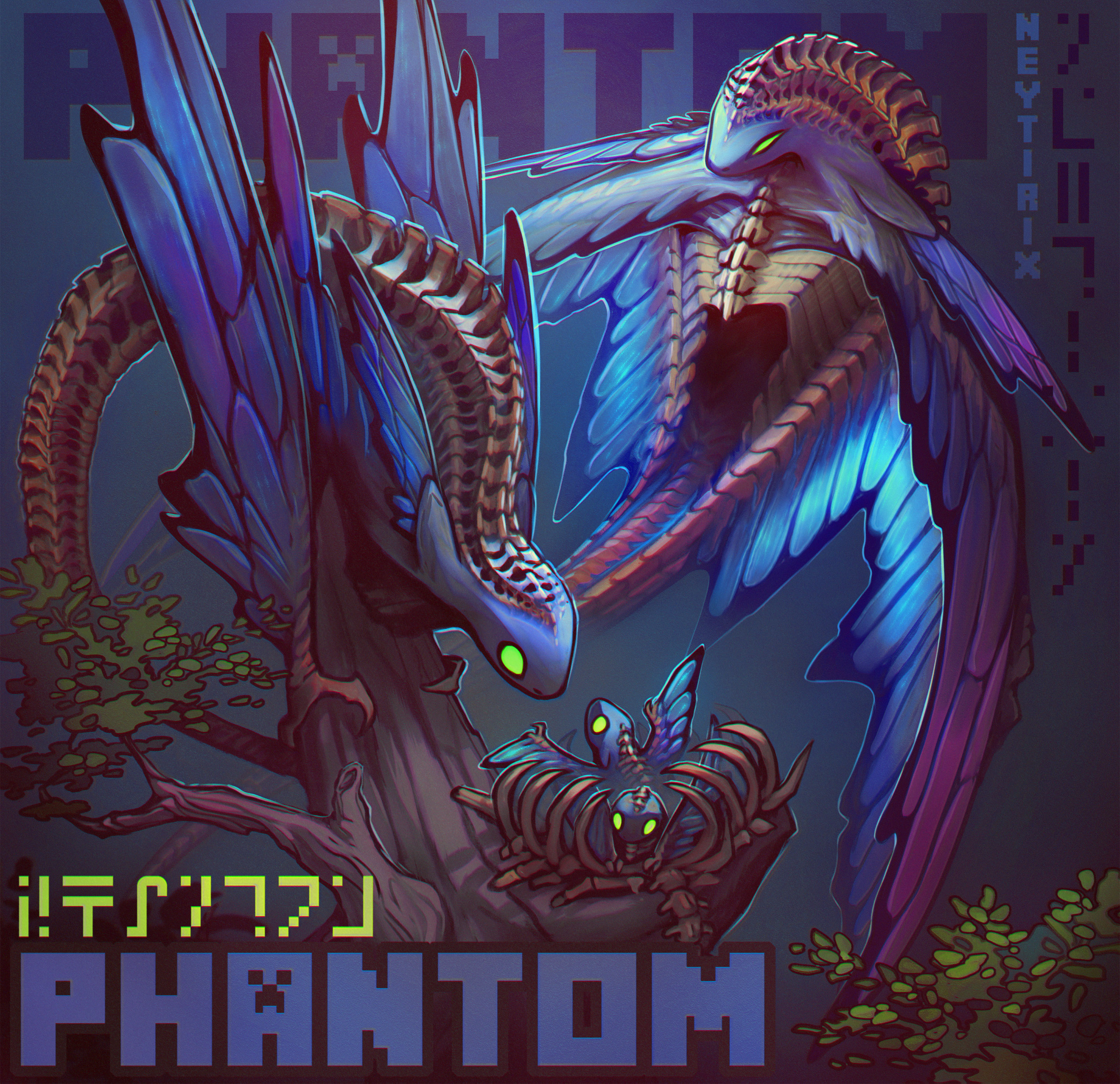 Phantoms Minecraft Baby Night Skeleton 2880x2787