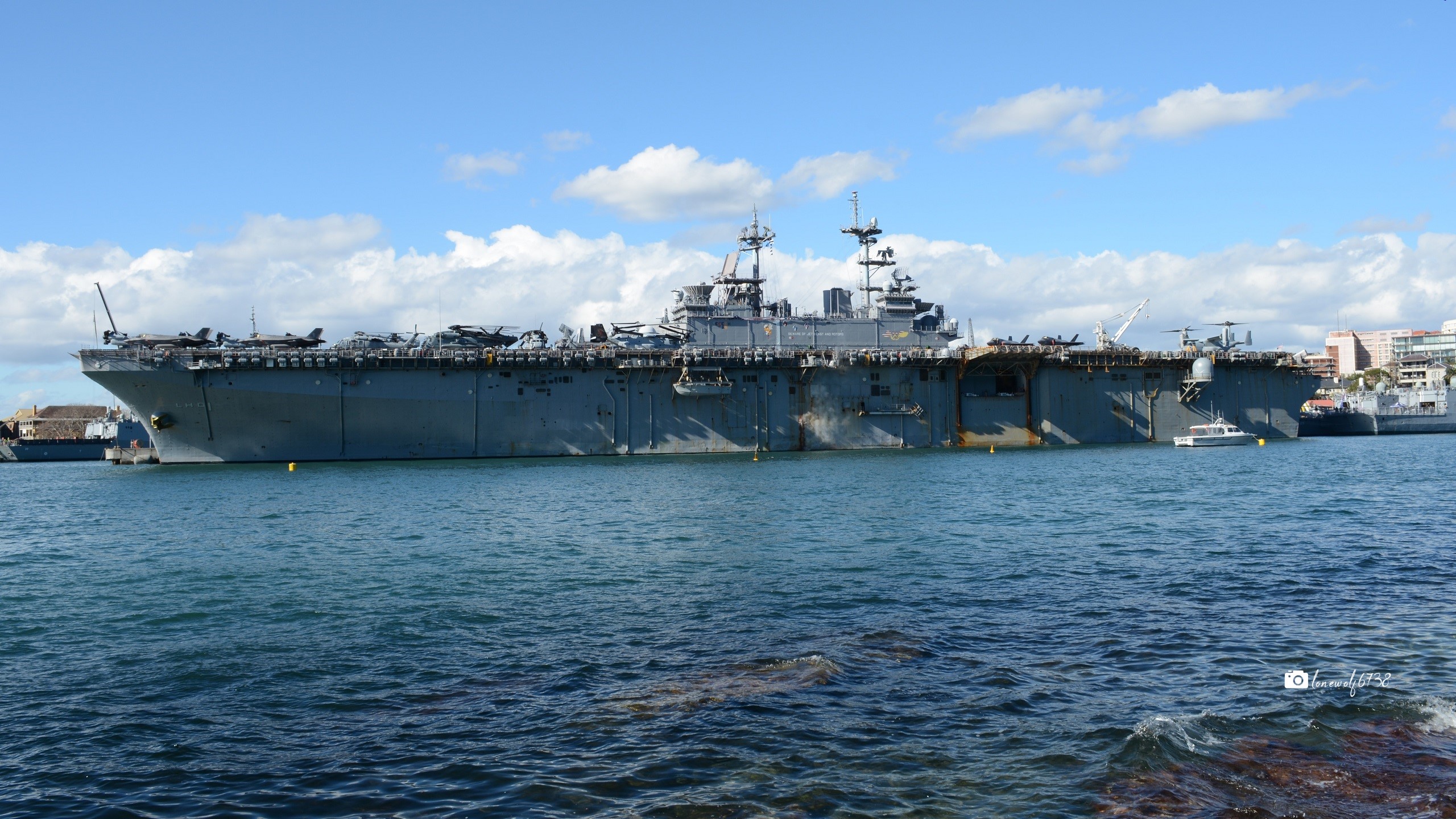 Aircraft Carrier Amphibious Assault Ship Ship Uss Wasp Lhd 1 United States Navy Warship 2560x1440