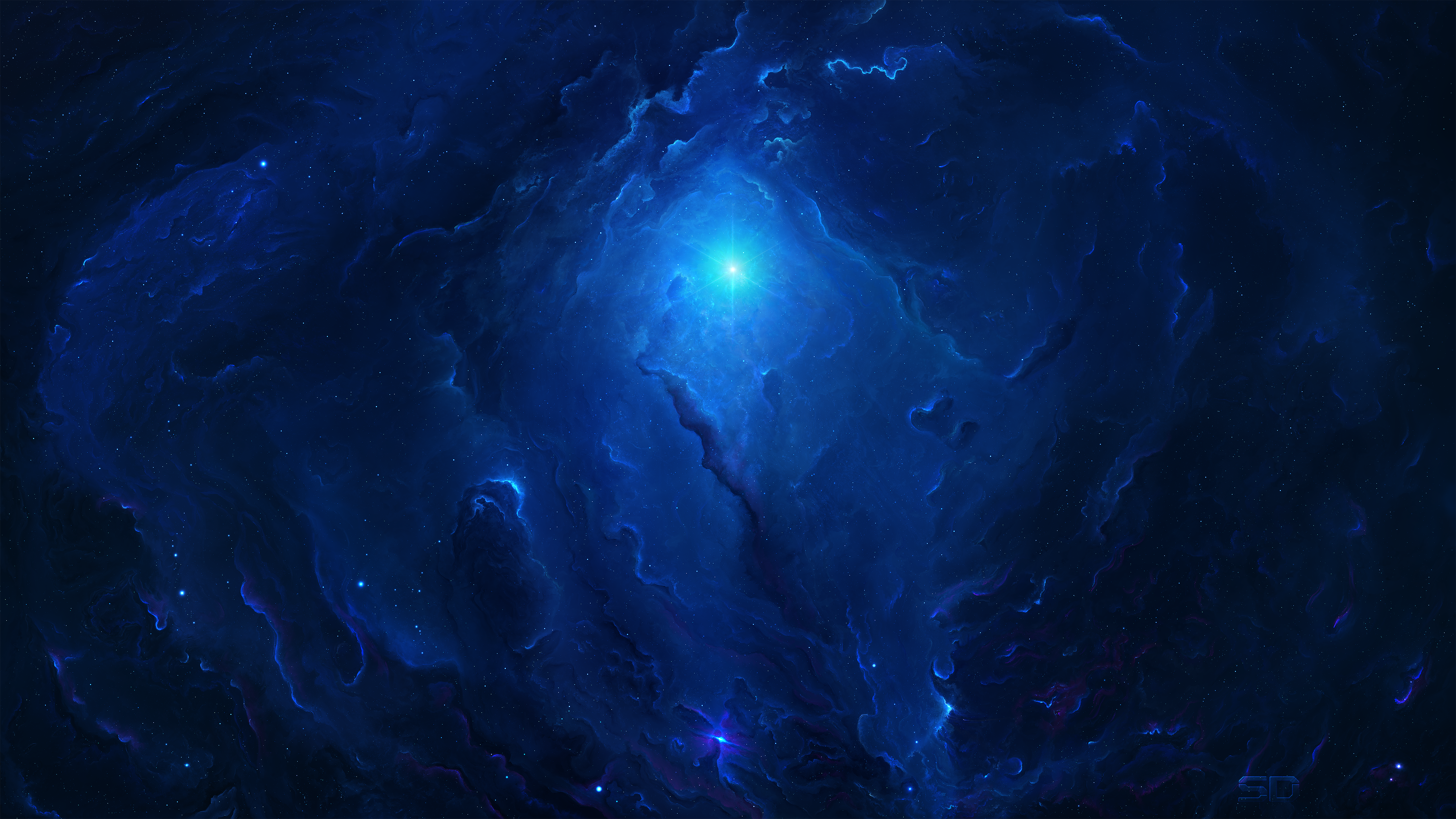 Blue Cosmos Space Stars 5120x2880