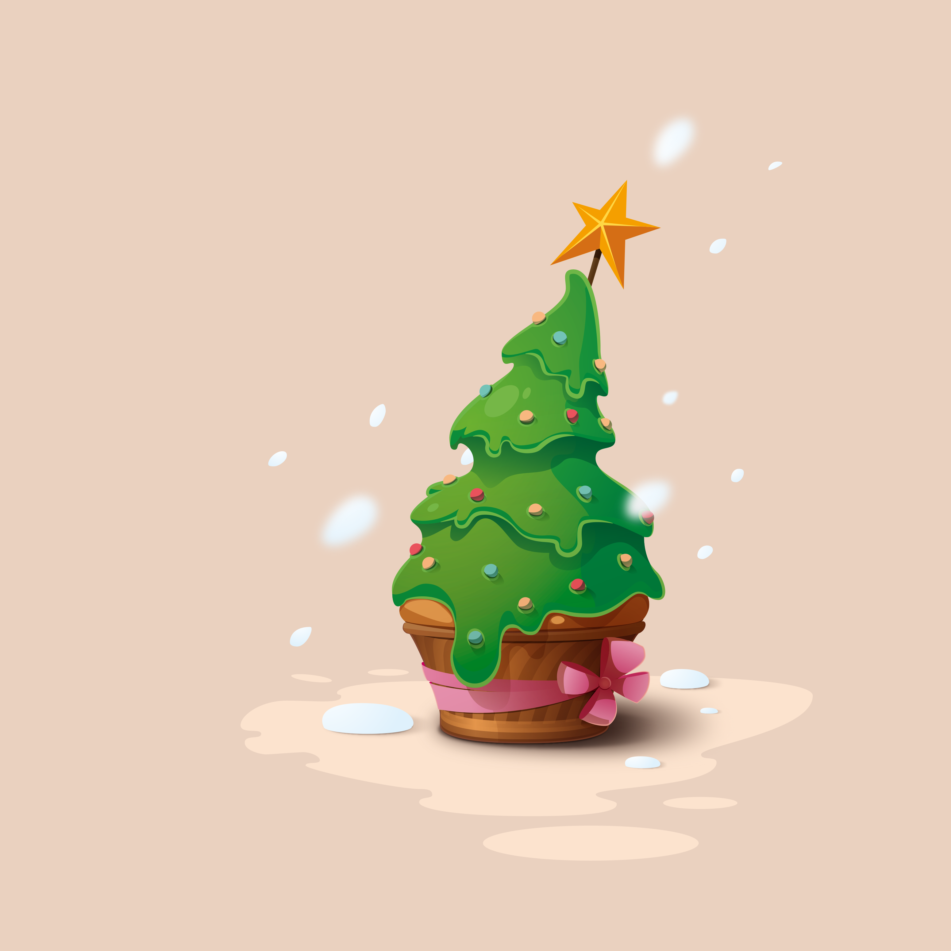 Christmas Christmas Tree Simple Background Decorations 3100x3100