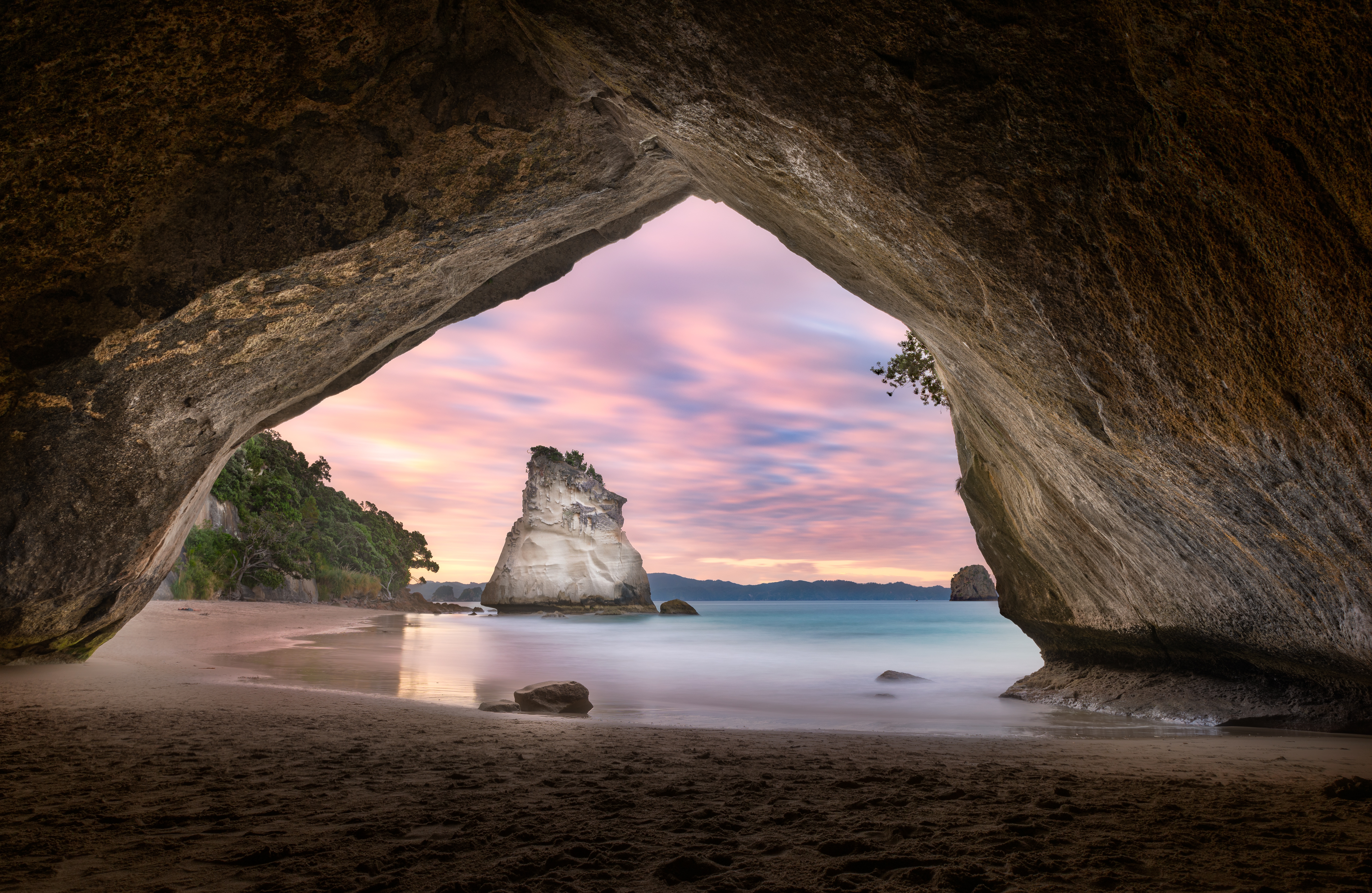 Beach Cave New Zealand Rock Sand 7360x4788